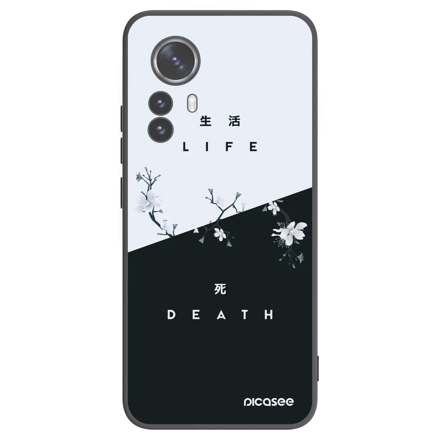 Picasee silikonowe czarne etui na Xiaomi 12 Pro - Life - Death