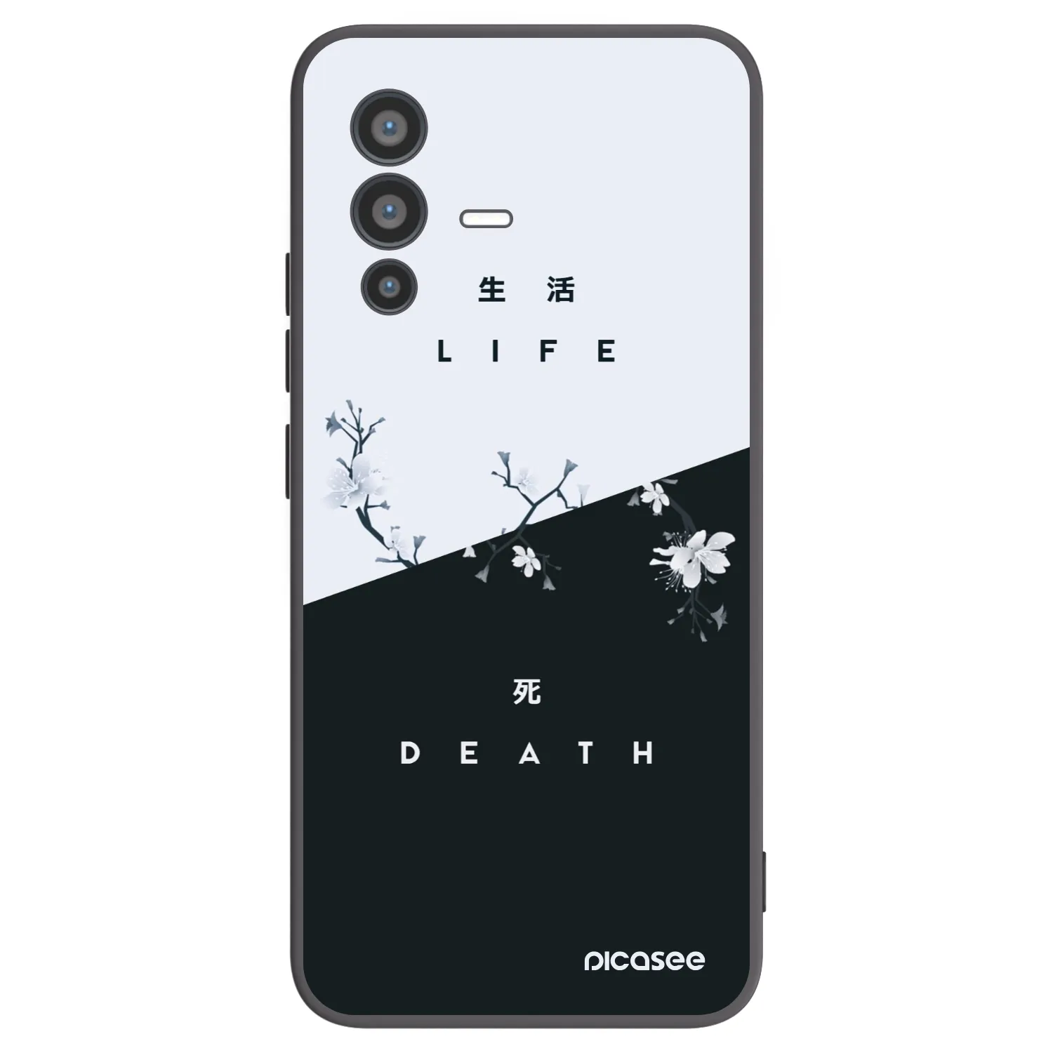 Picasee silikonowe czarne etui na Vivo V23 5G - Life - Death