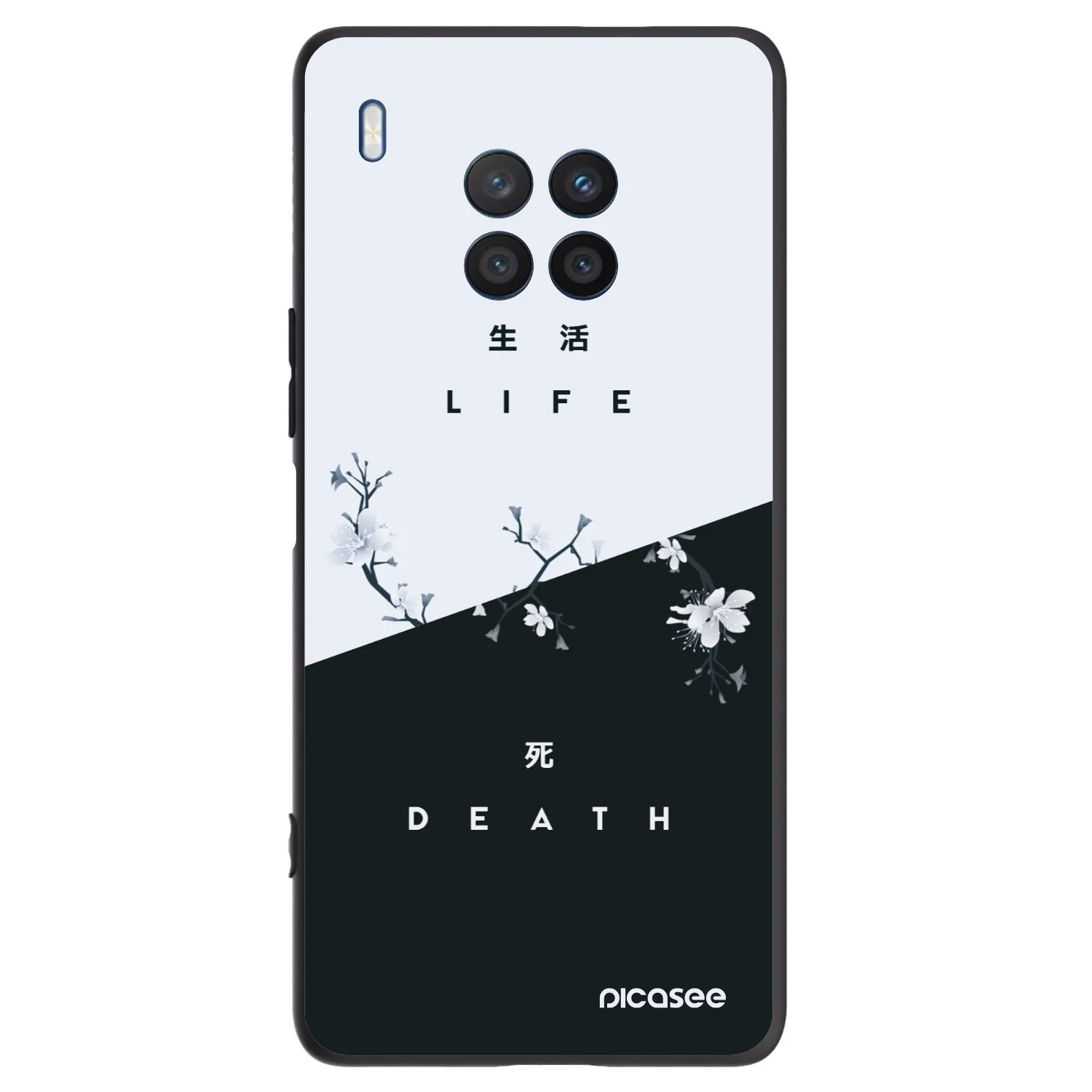 Picasee silikonowe czarne etui na Honor 50 Lite - Life - Death