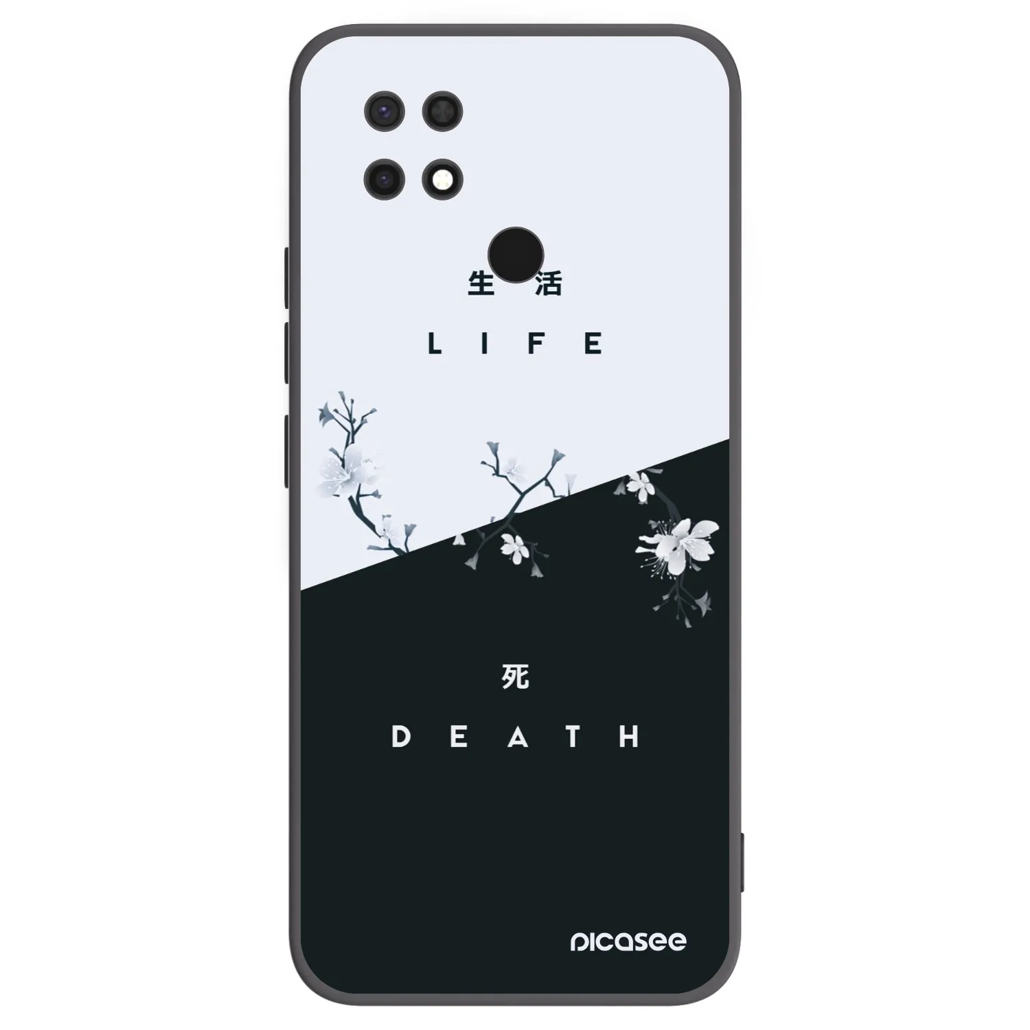 Picasee silikonowe czarne etui na Xiaomi Redmi 10C - Life - Death