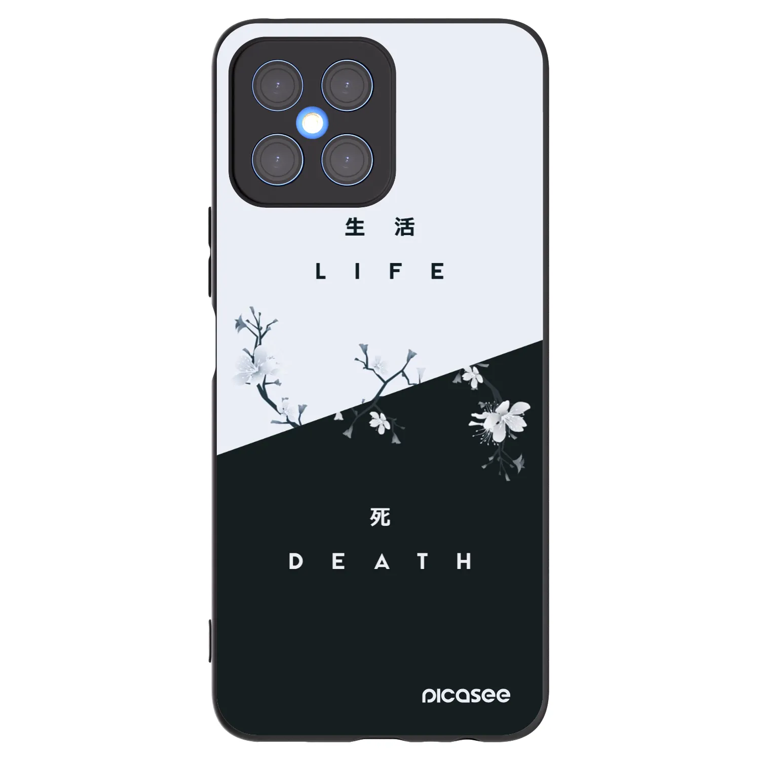 Picasee silikonowe czarne etui na Honor X8 4G - Life - Death