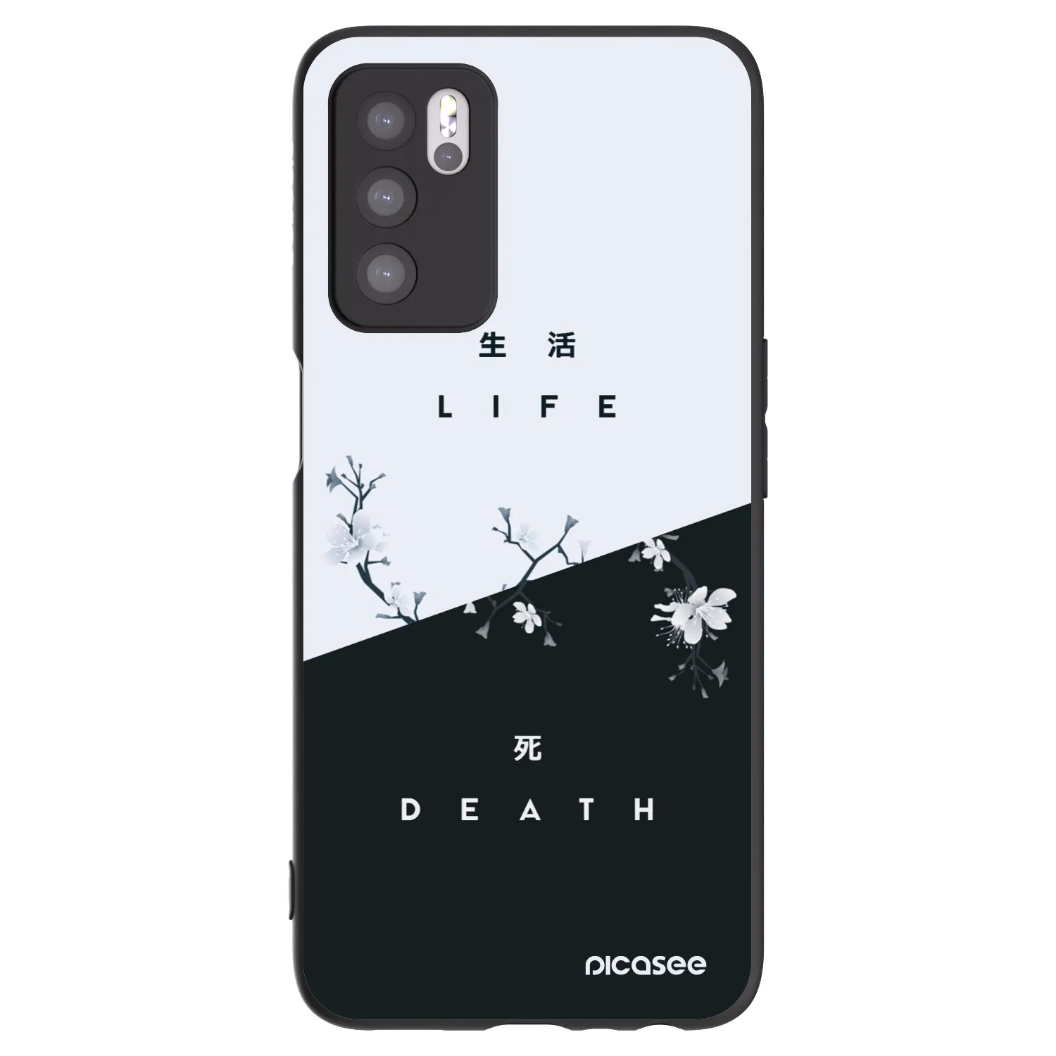 Picasee silikonowe czarne etui na OPPO A16s - Life - Death