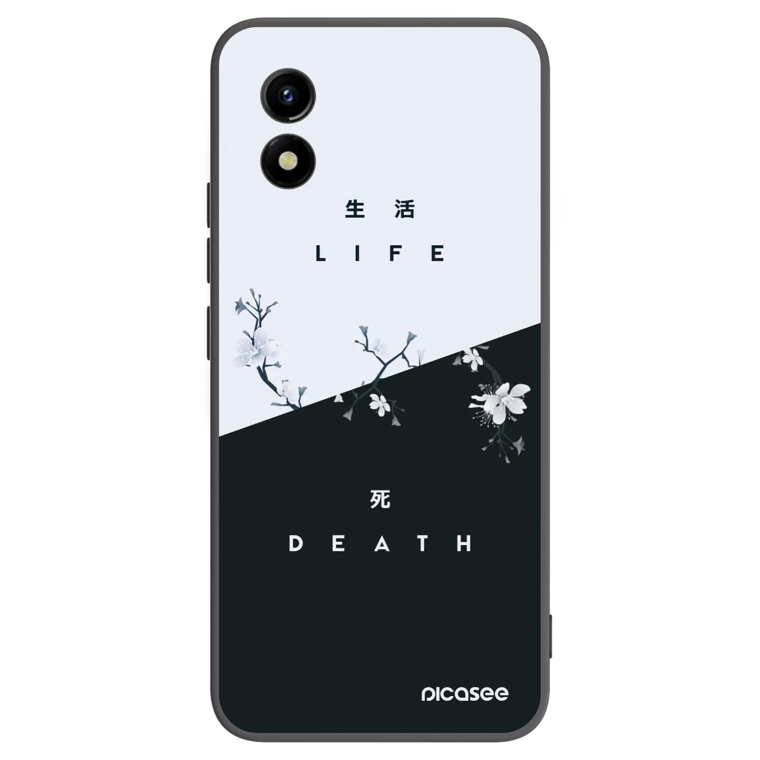 Picasee silikonowe czarne etui na Vivo Y01 - Life - Death