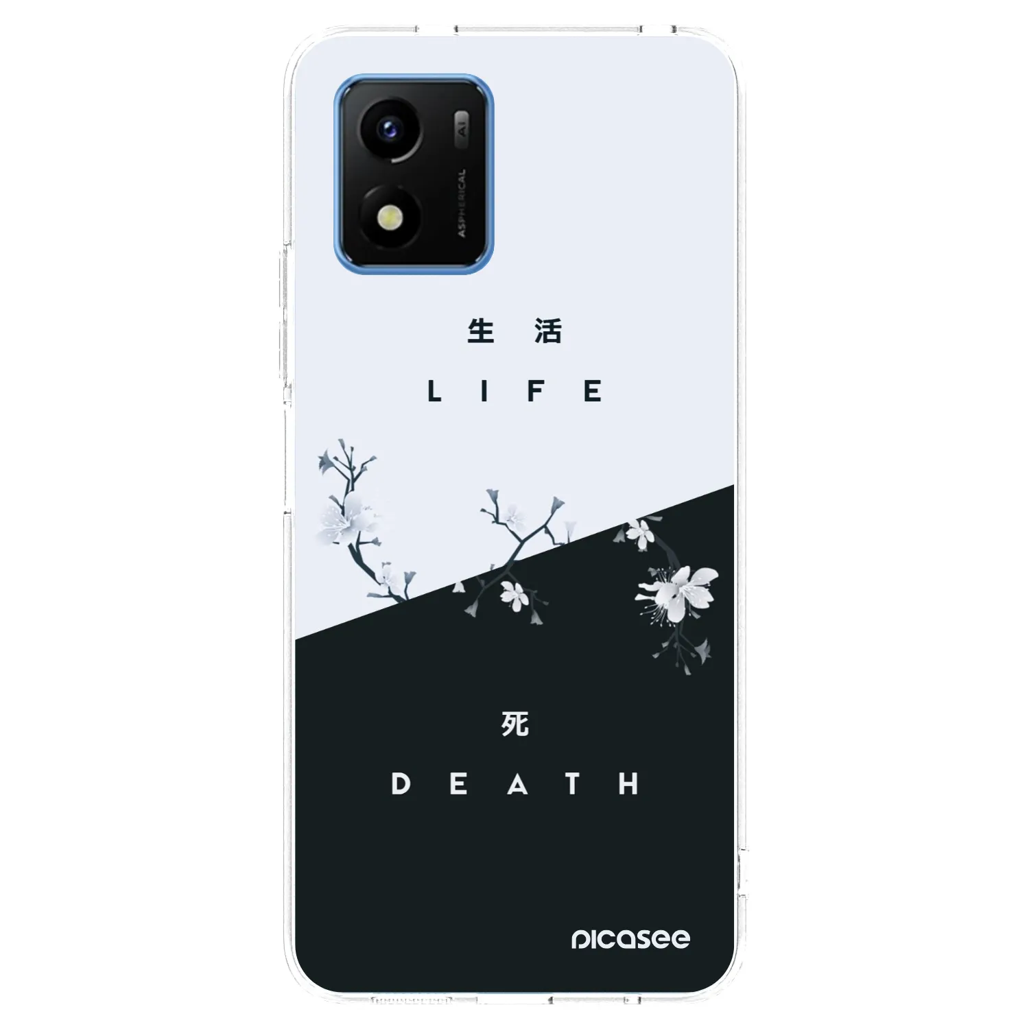 Picasee silikonowe przeźroczyste etui na Vivo Y01 - Life - Death