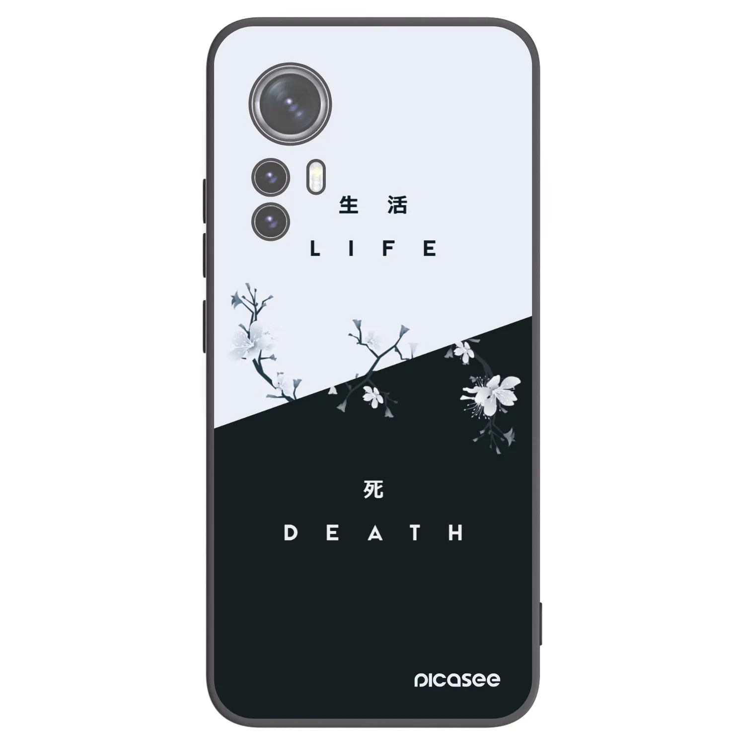 Picasee silikonowe czarne etui na Xiaomi 12X - Life - Death