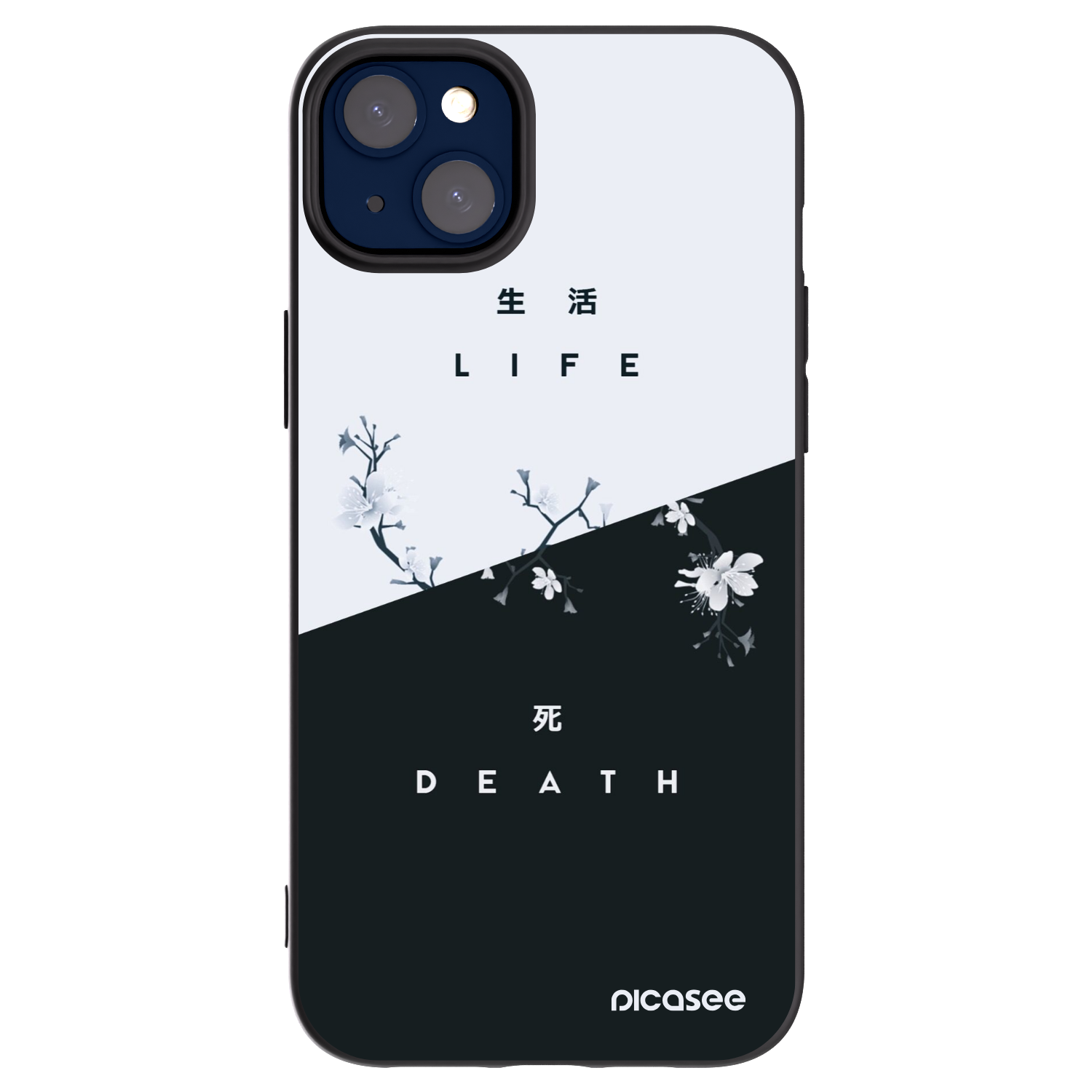 Picasee silikonowe czarne etui na Apple iPhone 14 Plus - Life - Death