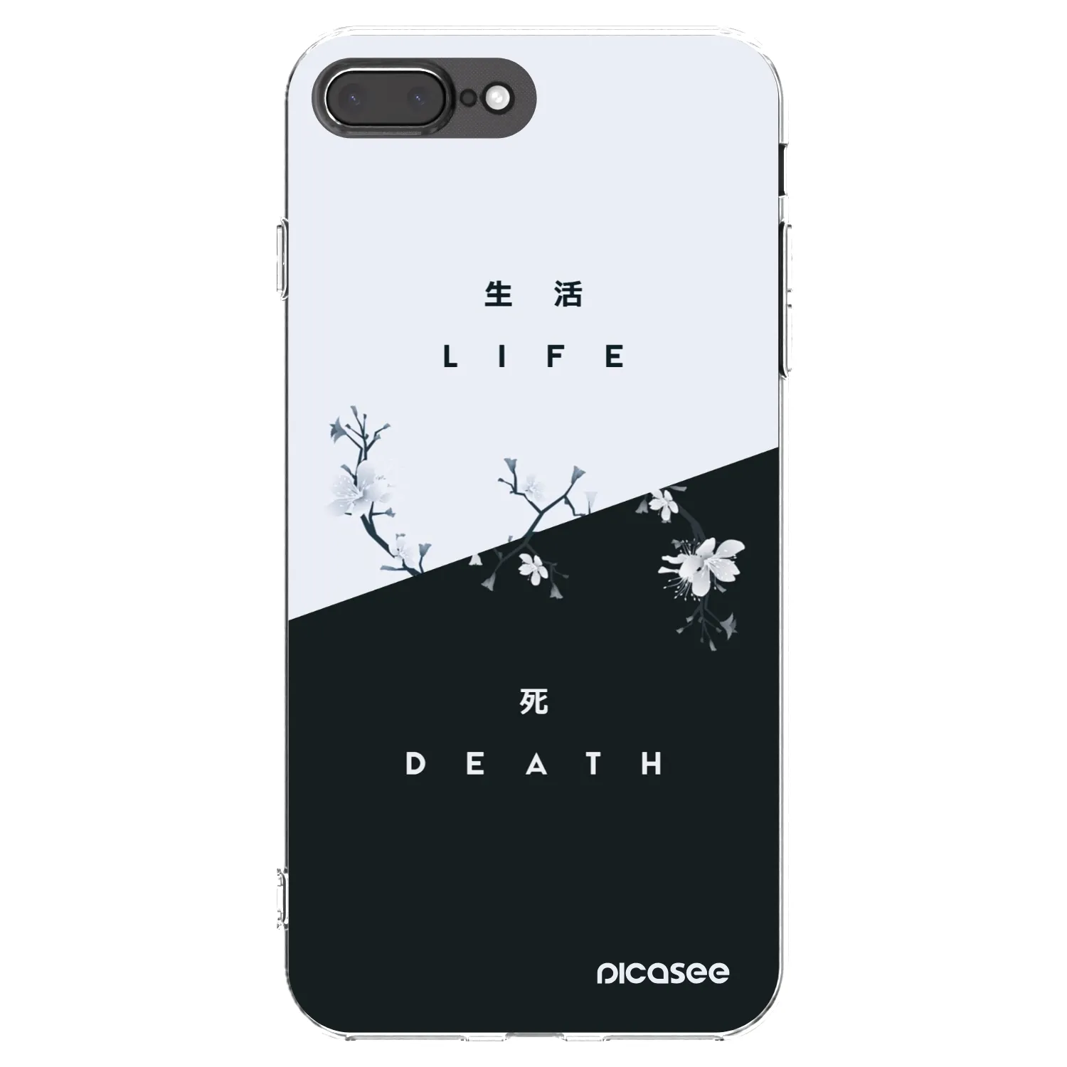 Picasee silikonowe przeźroczyste etui na Apple iPhone 8 Plus - Life - Death
