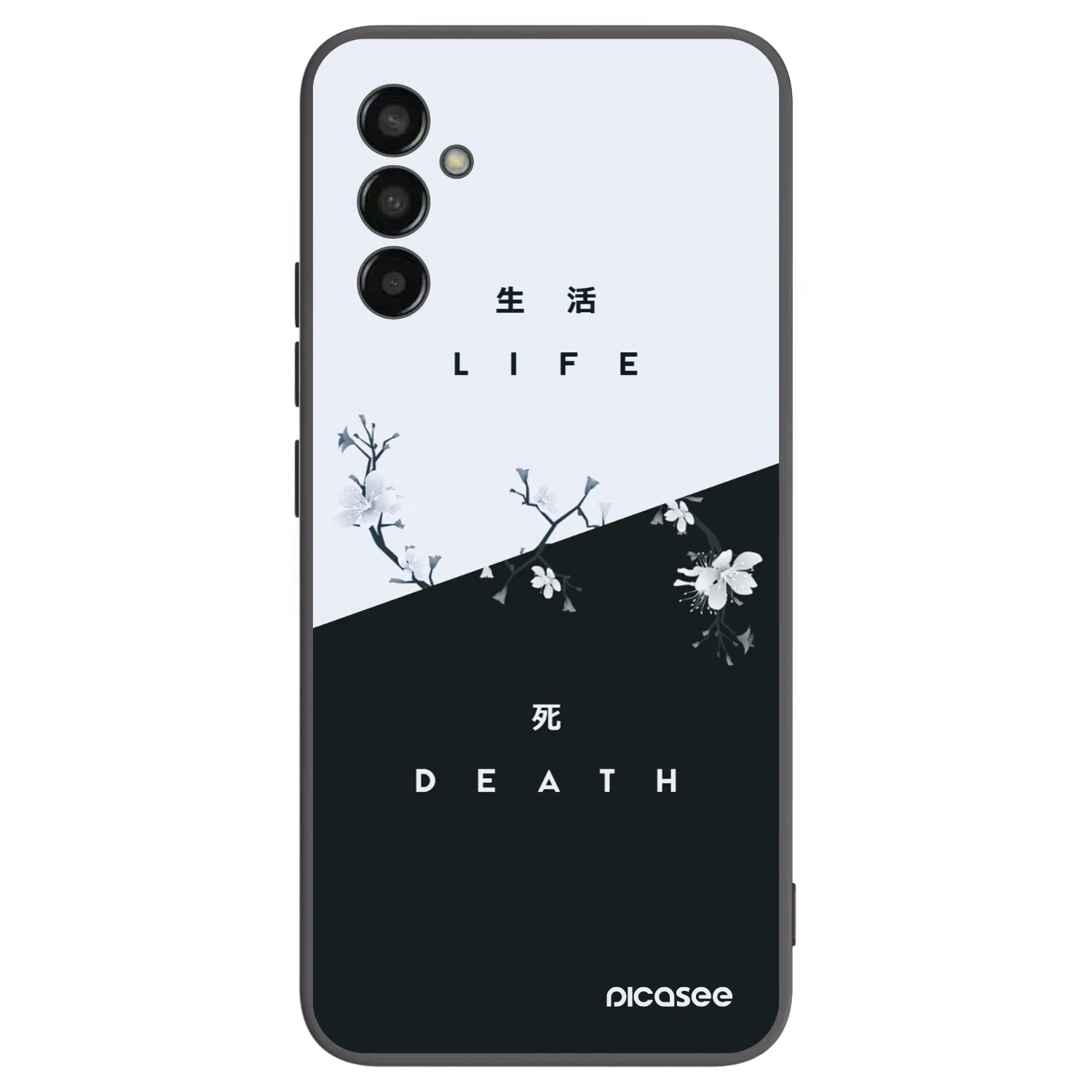 Picasee silikonowe czarne etui na Samsung Galaxy M13 M135F - Life - Death
