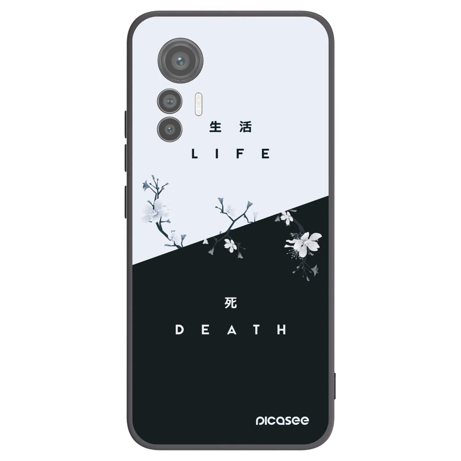 Picasee silikonowe czarne etui na Xiaomi 12 Lite - Life - Death