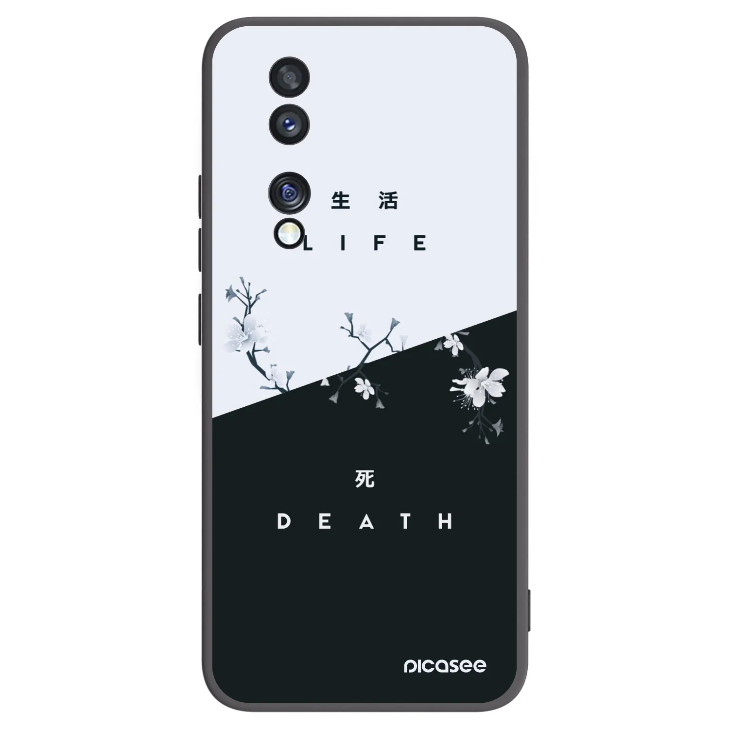 Picasee silikonowe czarne etui na Honor 70 - Life - Death
