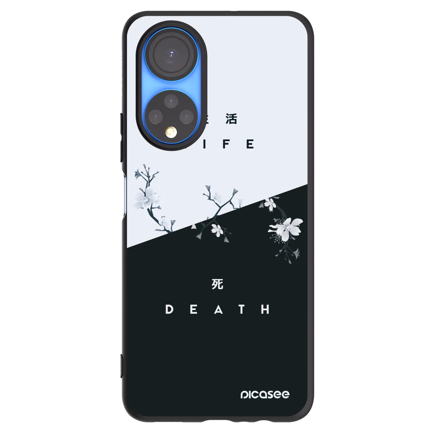 Picasee silikonowe czarne etui na Honor X7 - Life - Death