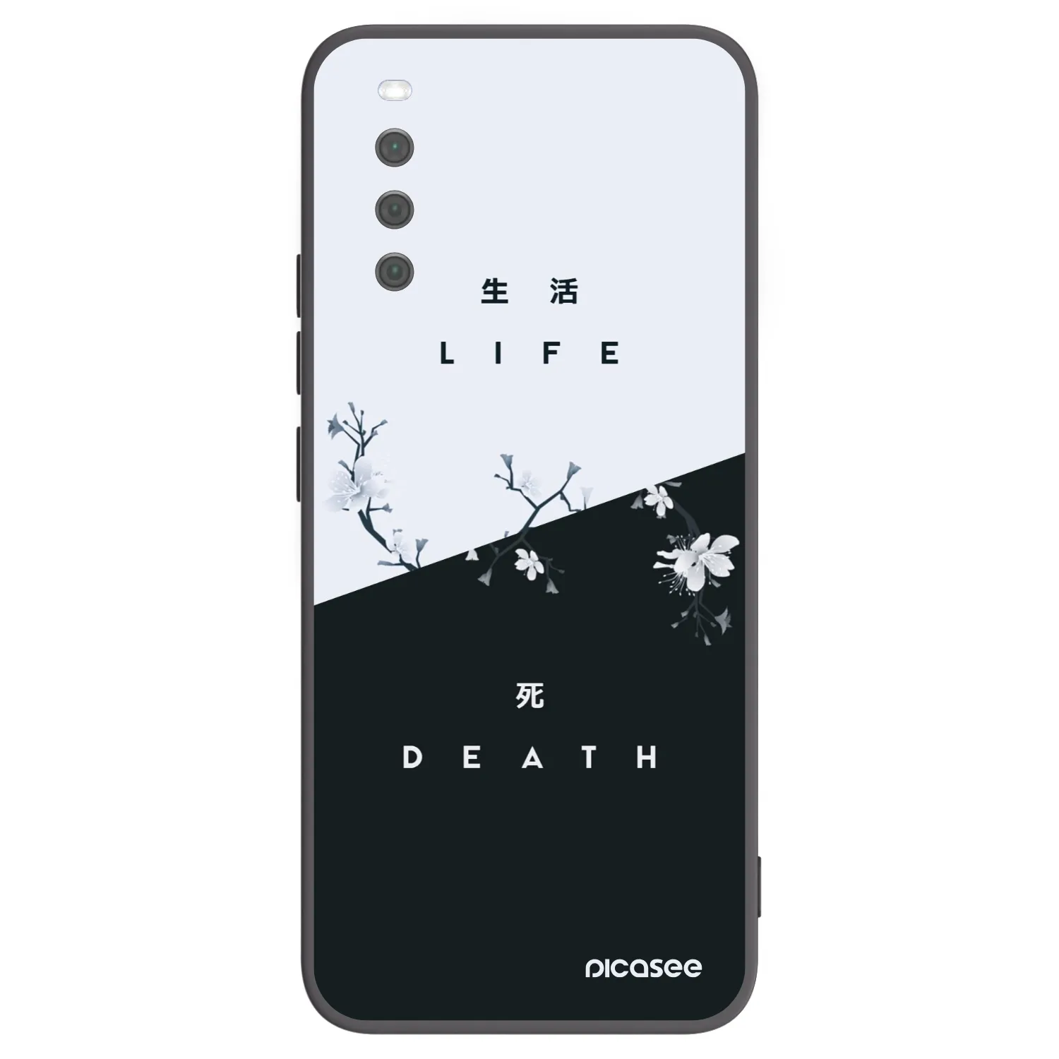 Picasee silikonowe czarne etui na Sony Xperia 10 III - Life - Death