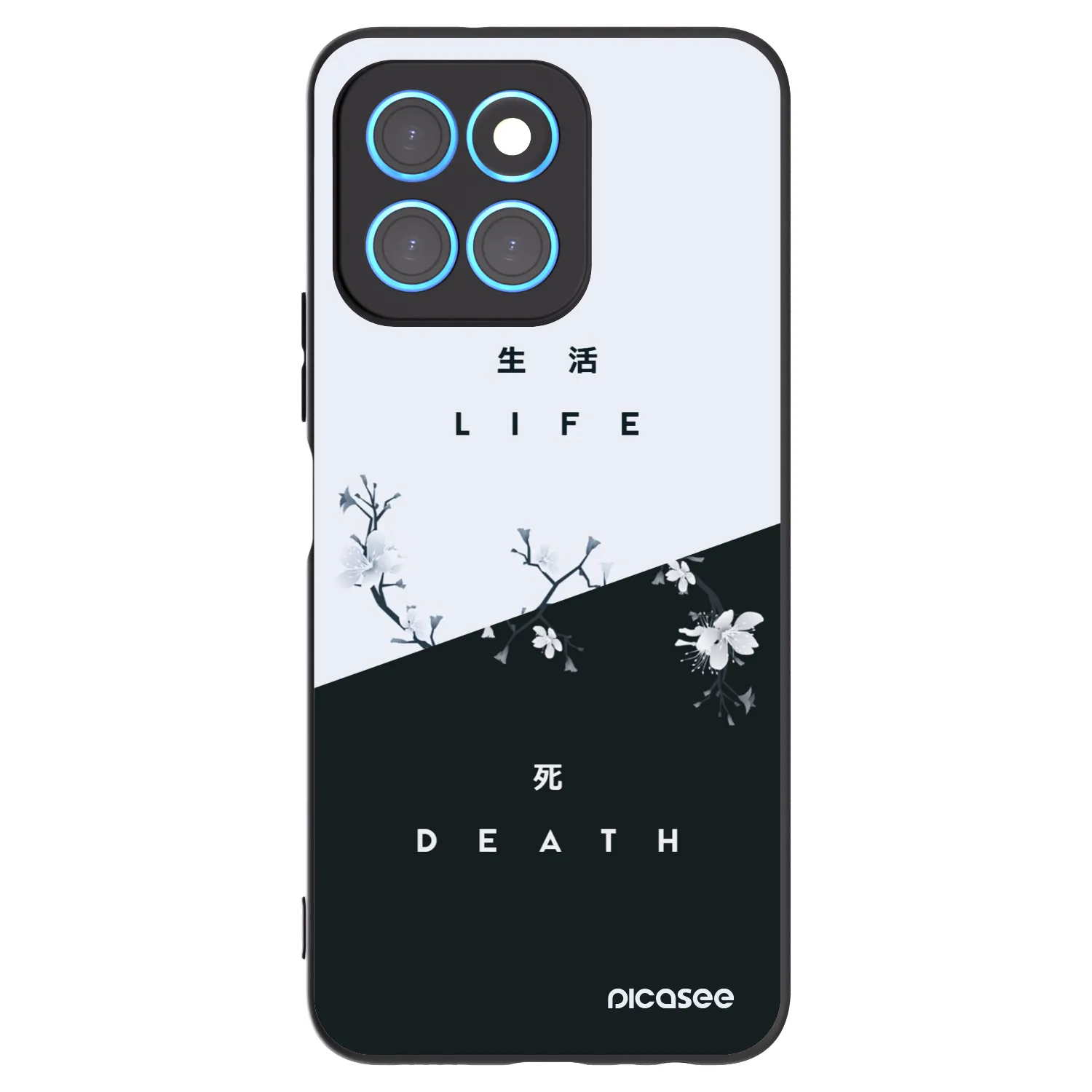 Picasee silikonowe czarne etui na Honor X8 5G - Life - Death