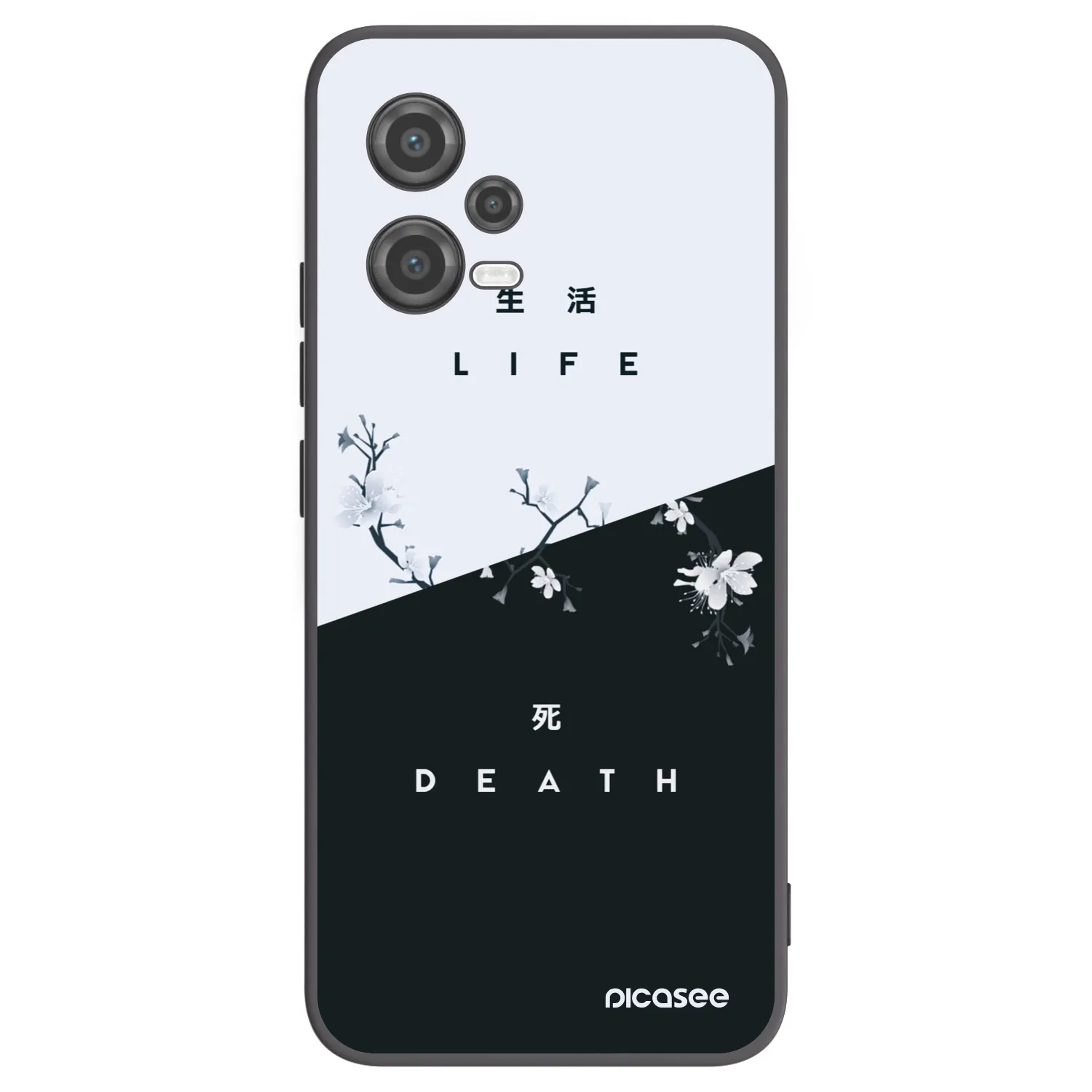 Picasee silikonowe czarne etui na Xiaomi Poco X5 - Life - Death