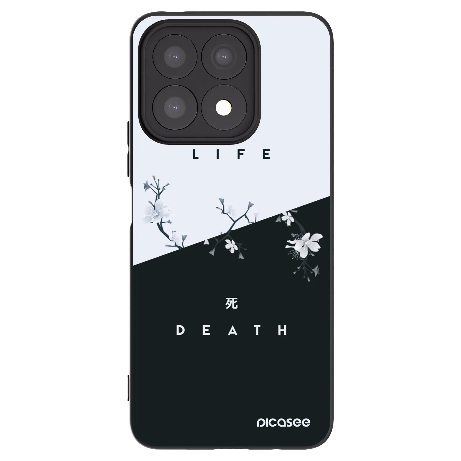 Picasee silikonowe czarne etui na Honor X8a - Life - Death