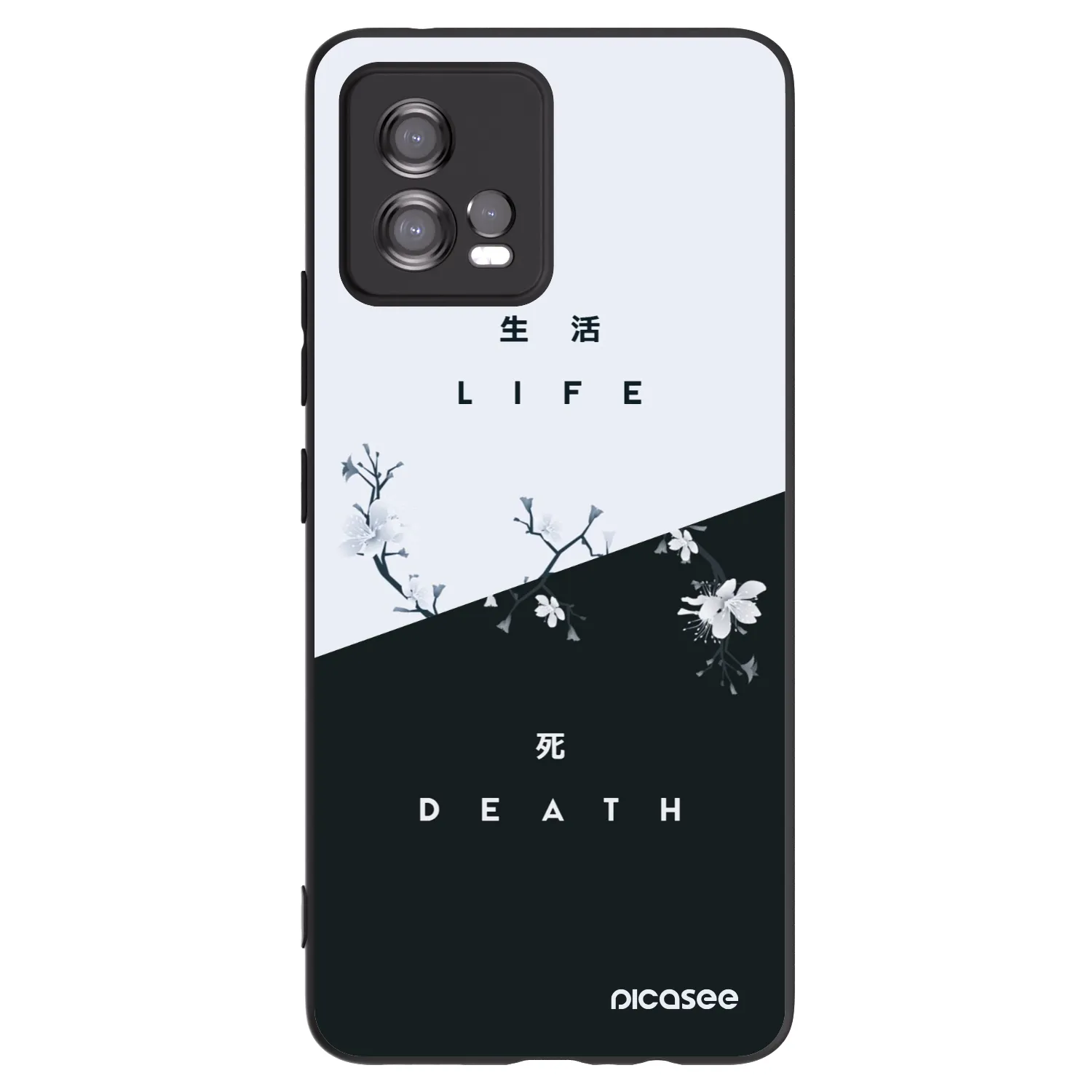 Picasee silikonowe czarne etui na Motorola Moto G72 - Life - Death