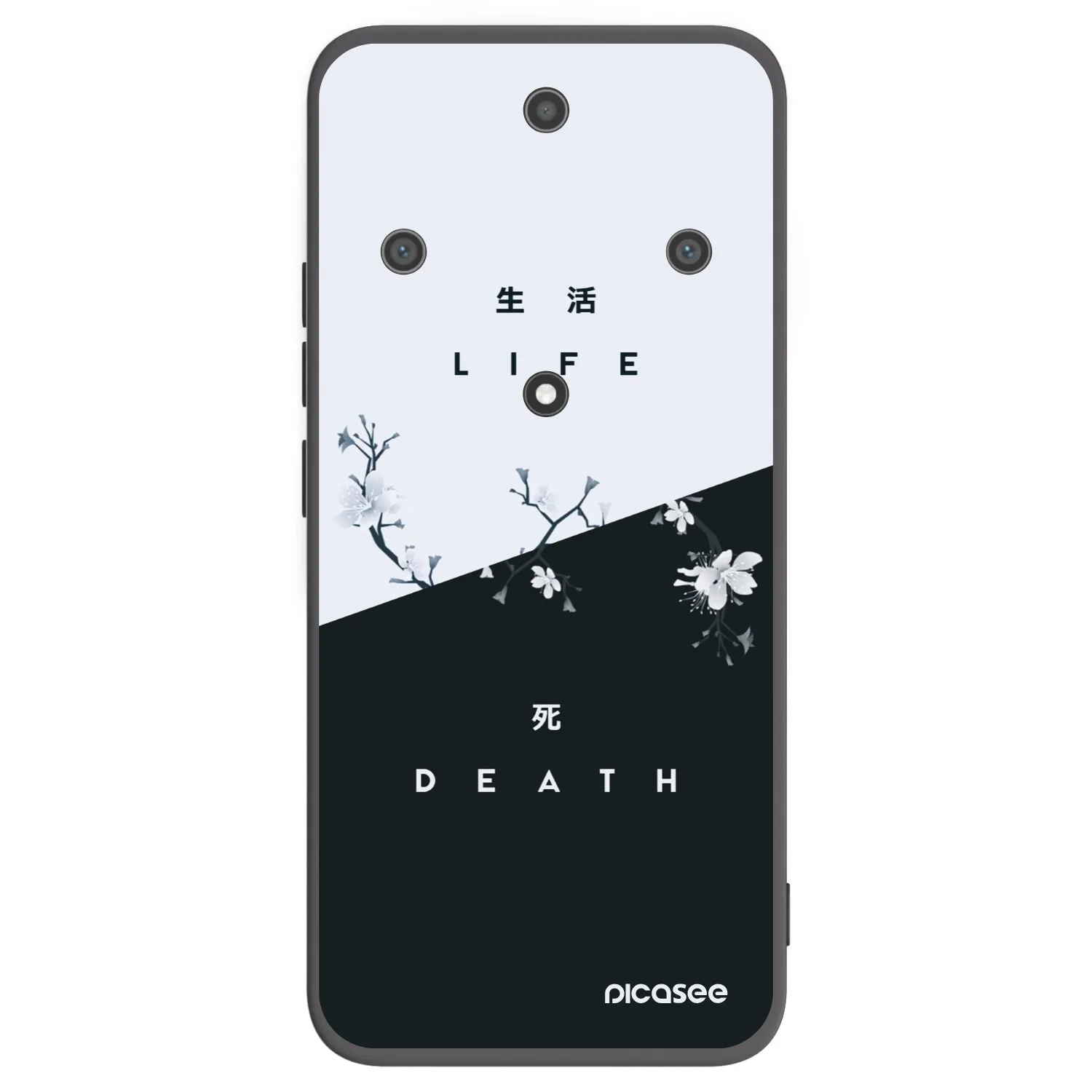 Picasee silikonowe czarne etui na Honor Magic5 Lite 5G - Life - Death