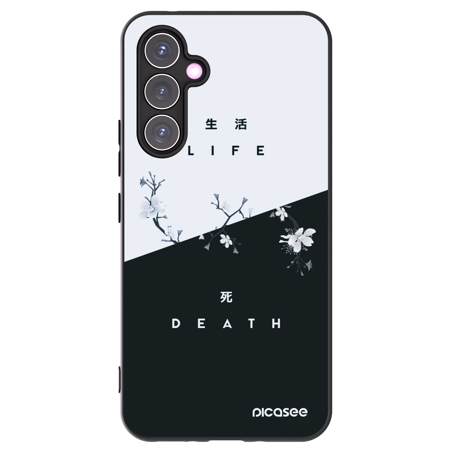 Picasee silikonowe czarne etui na Samsung Galaxy A54 5G A546B - Life - Death