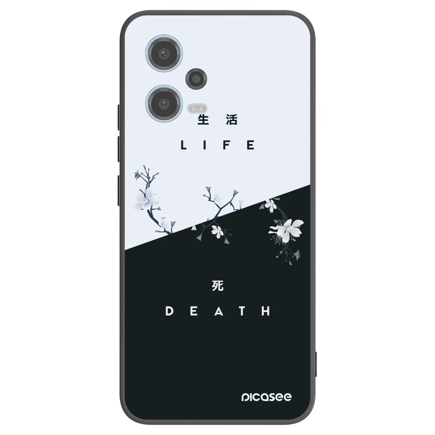 Picasee silikonowe czarne etui na Xiaomi Redmi Note 12 5G - Life - Death