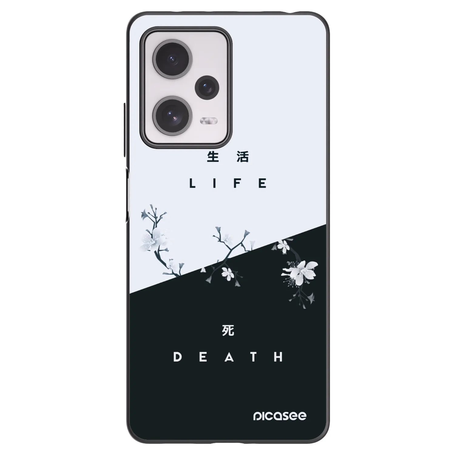 Picasee silikonowe czarne etui na Xiaomi Redmi Note 12 Pro+ 5G - Life - Death