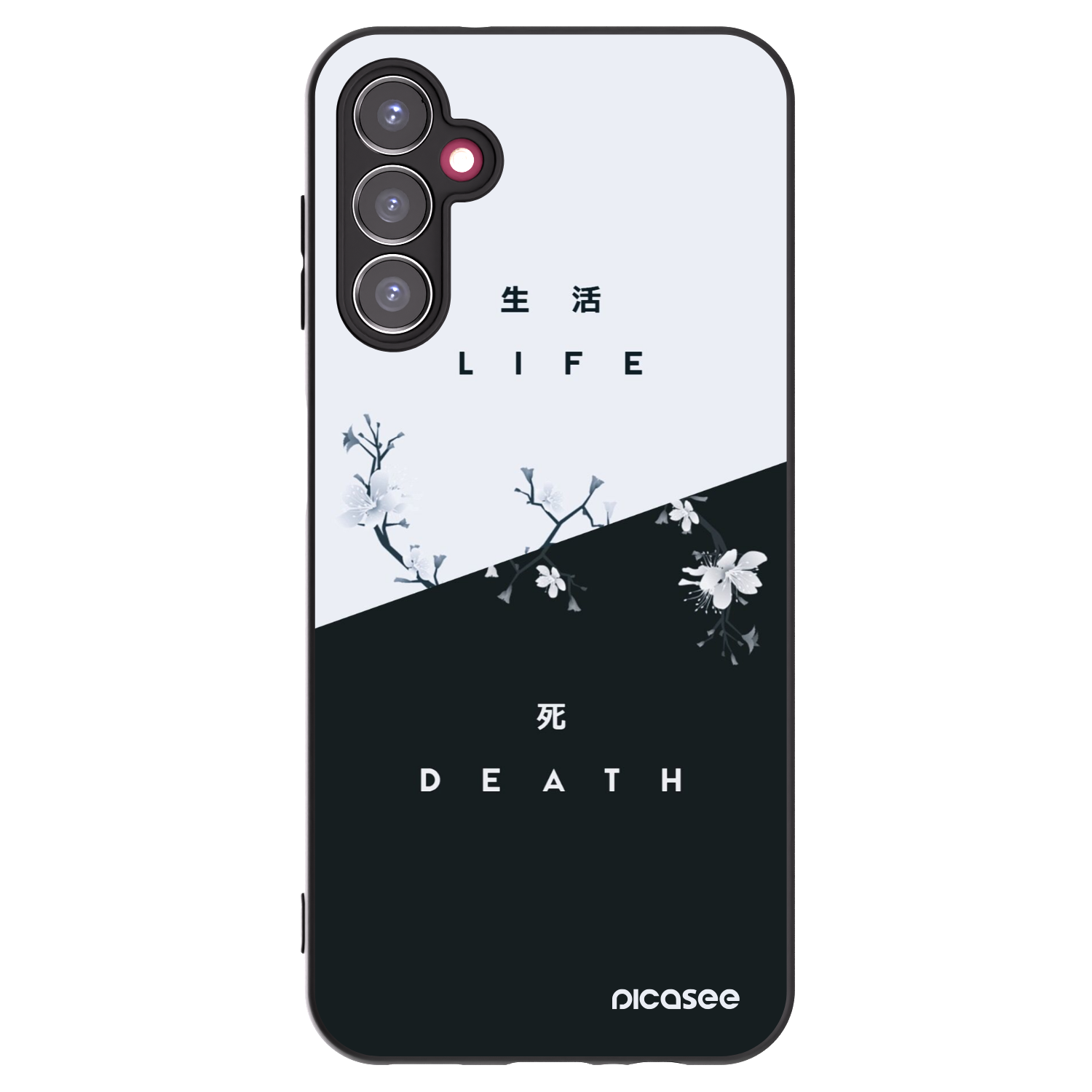 Picasee silikonowe czarne etui na Samsung Galaxy A14 4G A145R - Life - Death