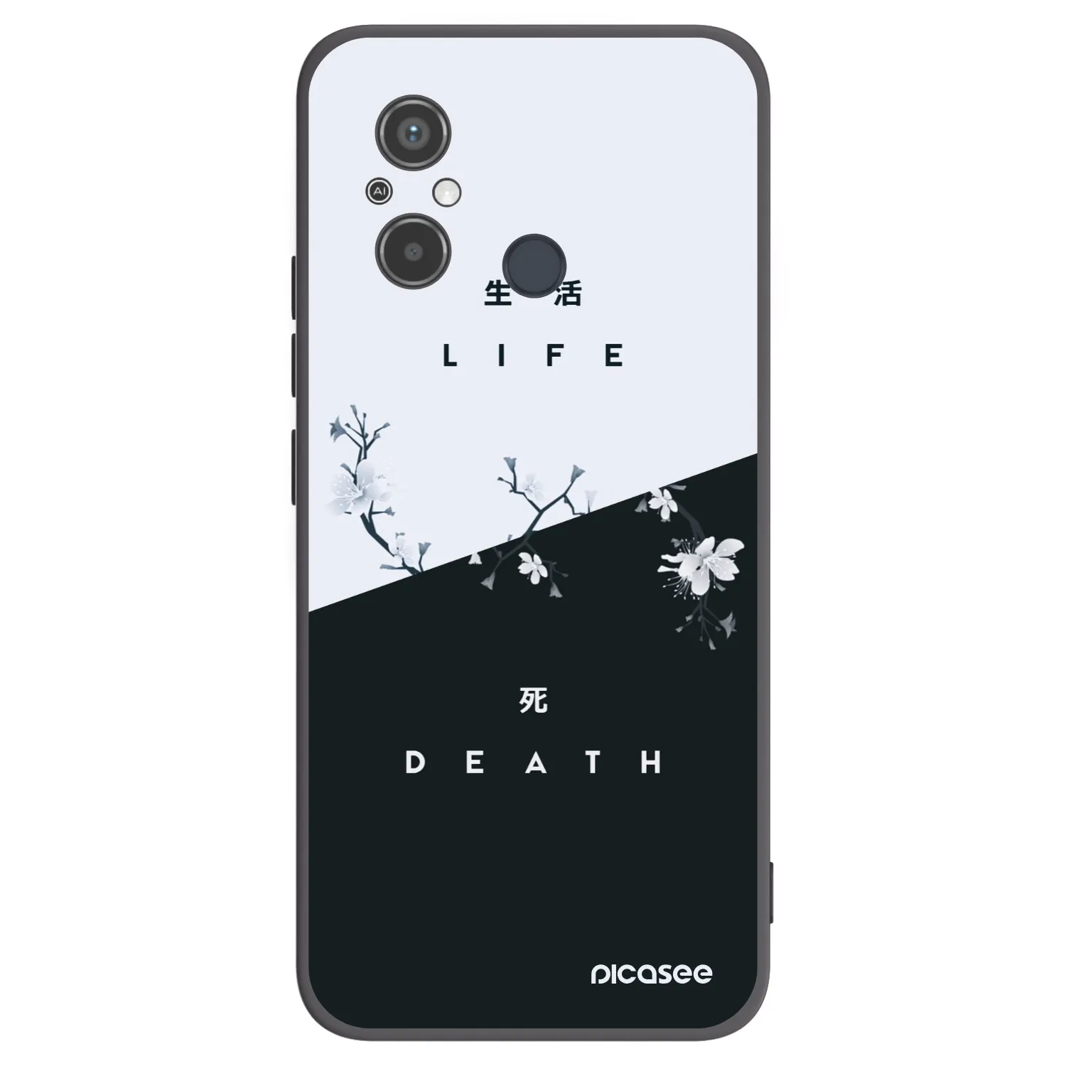 Picasee silikonowe czarne etui na Xiaomi Redmi 12C - Life - Death