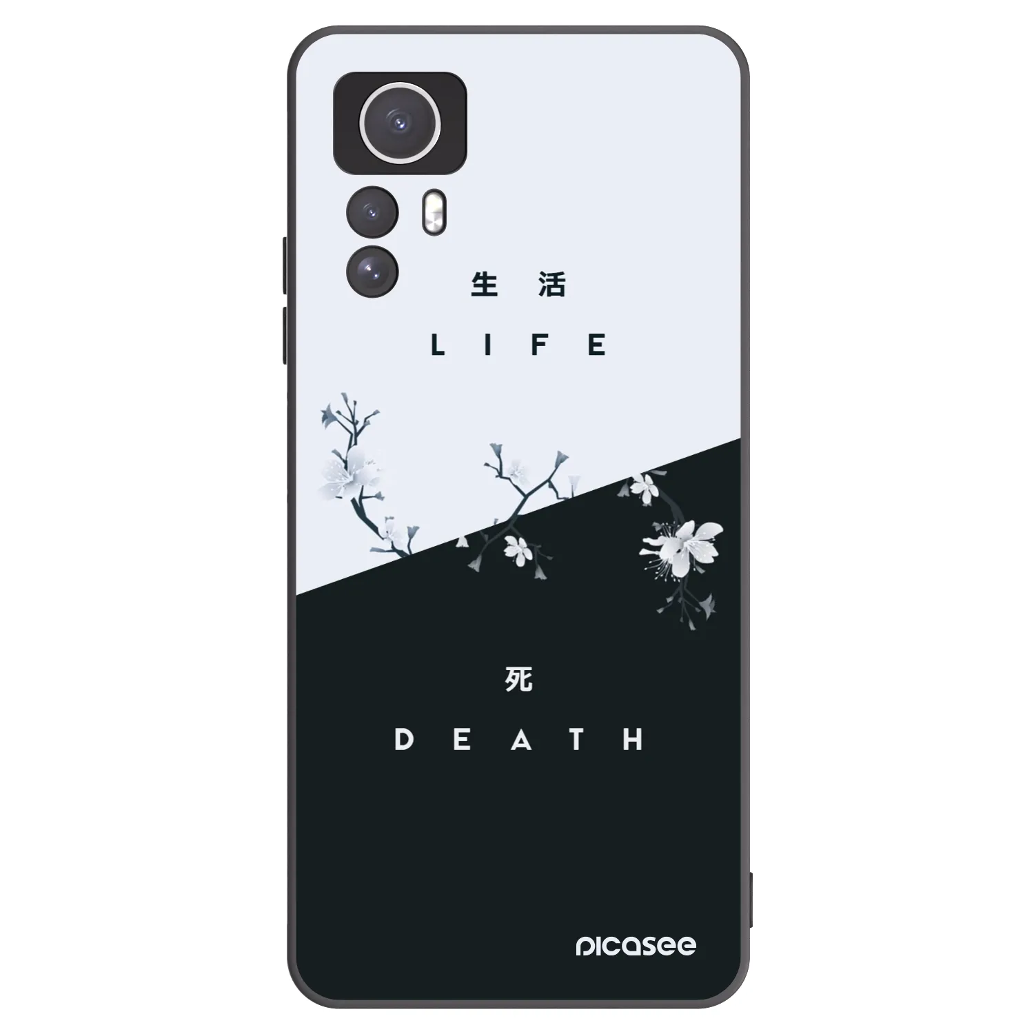 Picasee silikonowe czarne etui na Xiaomi Redmi Note 12S - Life - Death