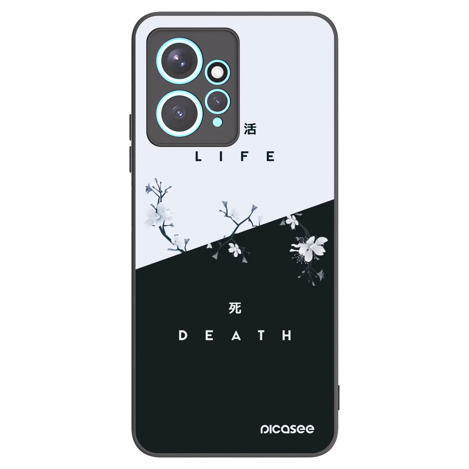 Picasee silikonowe czarne etui na Xiaomi Redmi Note 12 4G - Life - Death