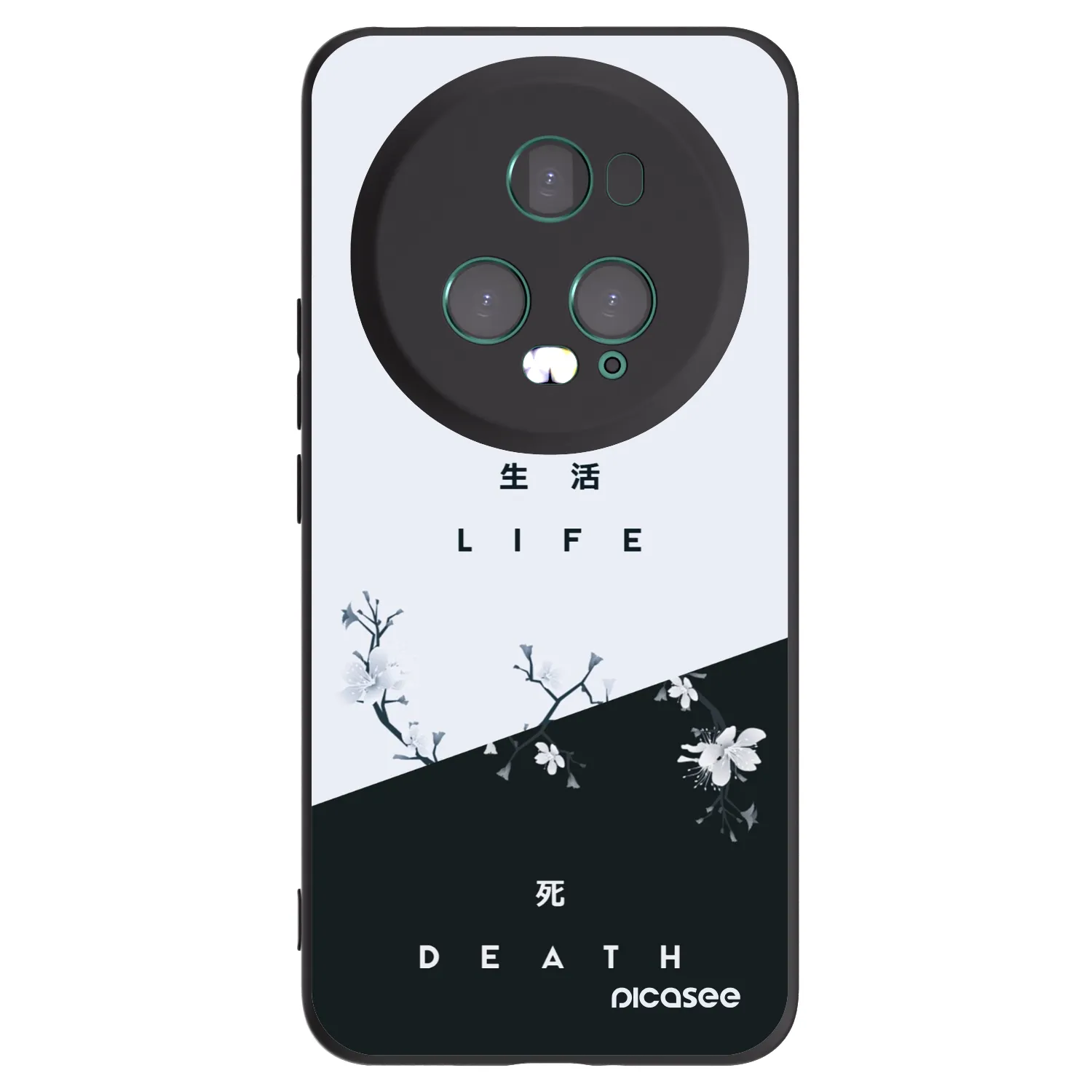 Picasee silikonowe czarne etui na Honor Magic5 Pro - Life - Death