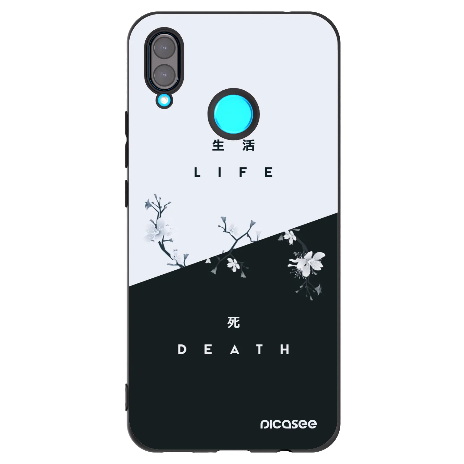Picasee silikonowe czarne etui na Huawei Nova 3 - Life - Death