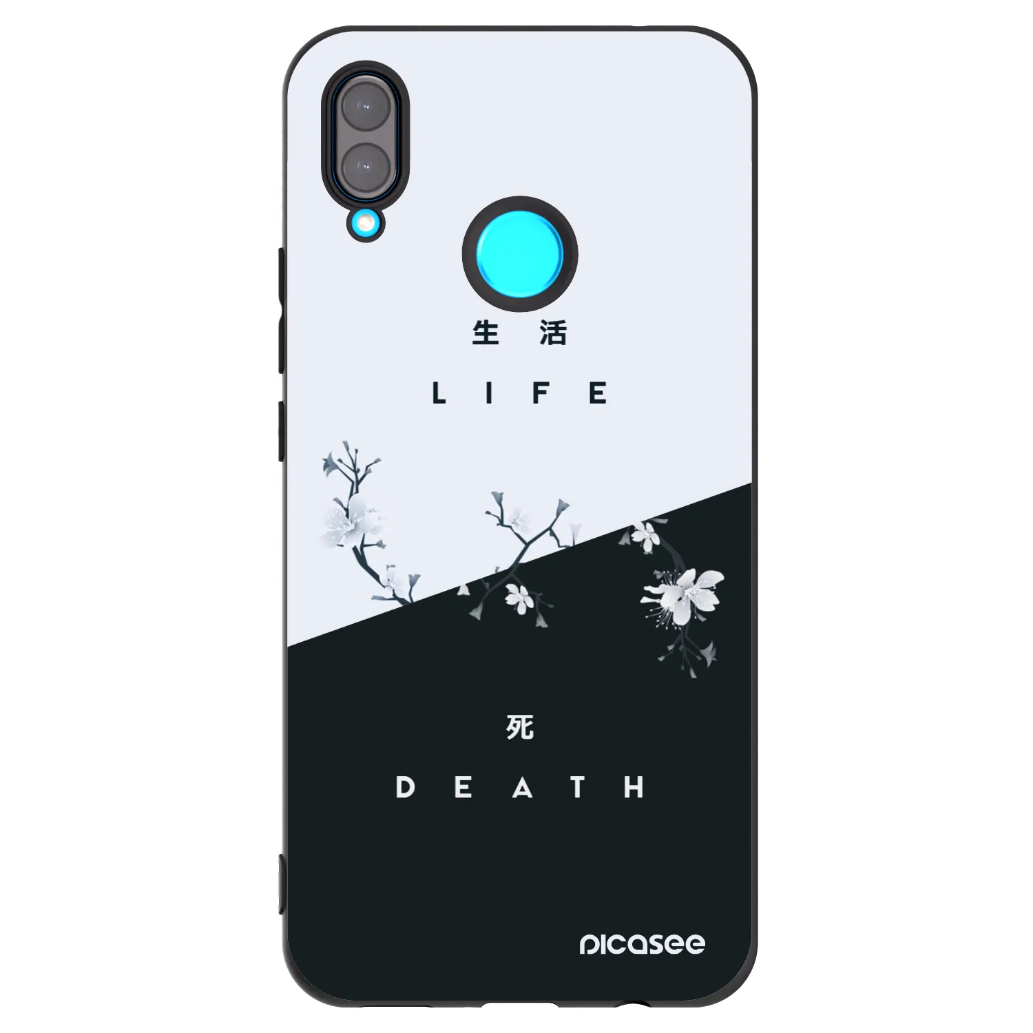 Picasee silikonowe czarne etui na Huawei Nova 3i - Life - Death