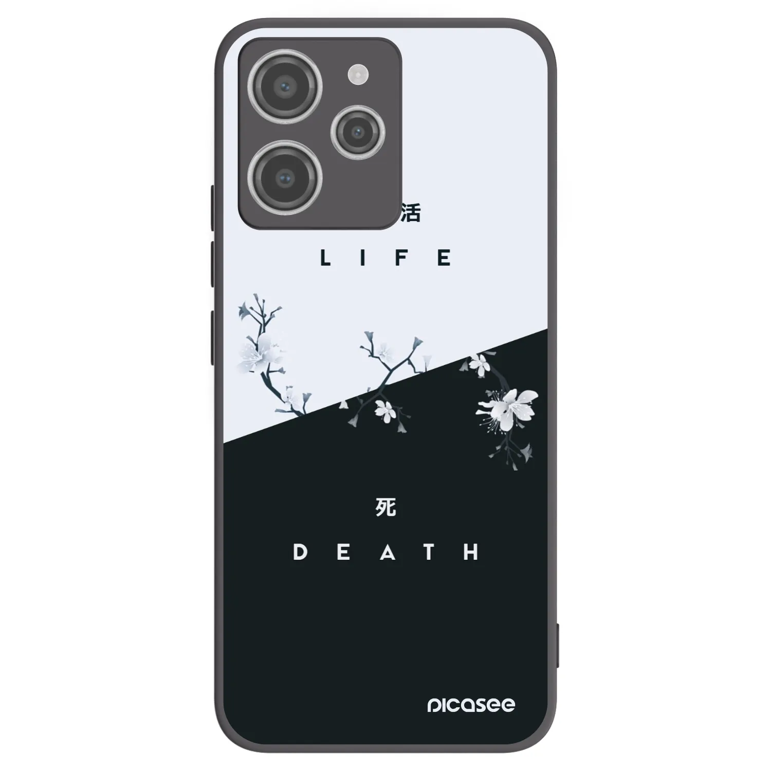 Picasee silikonowe czarne etui na Xiaomi Redmi 12 4G - Life - Death