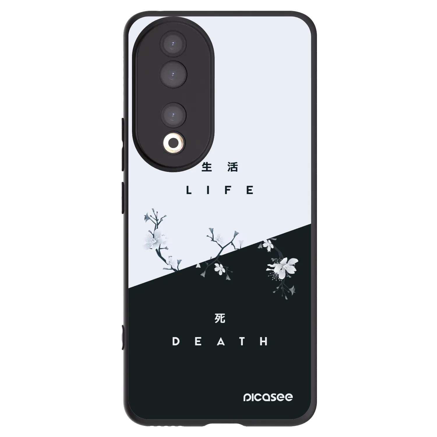 Picasee silikonowe czarne etui na Honor 90 5G - Life - Death