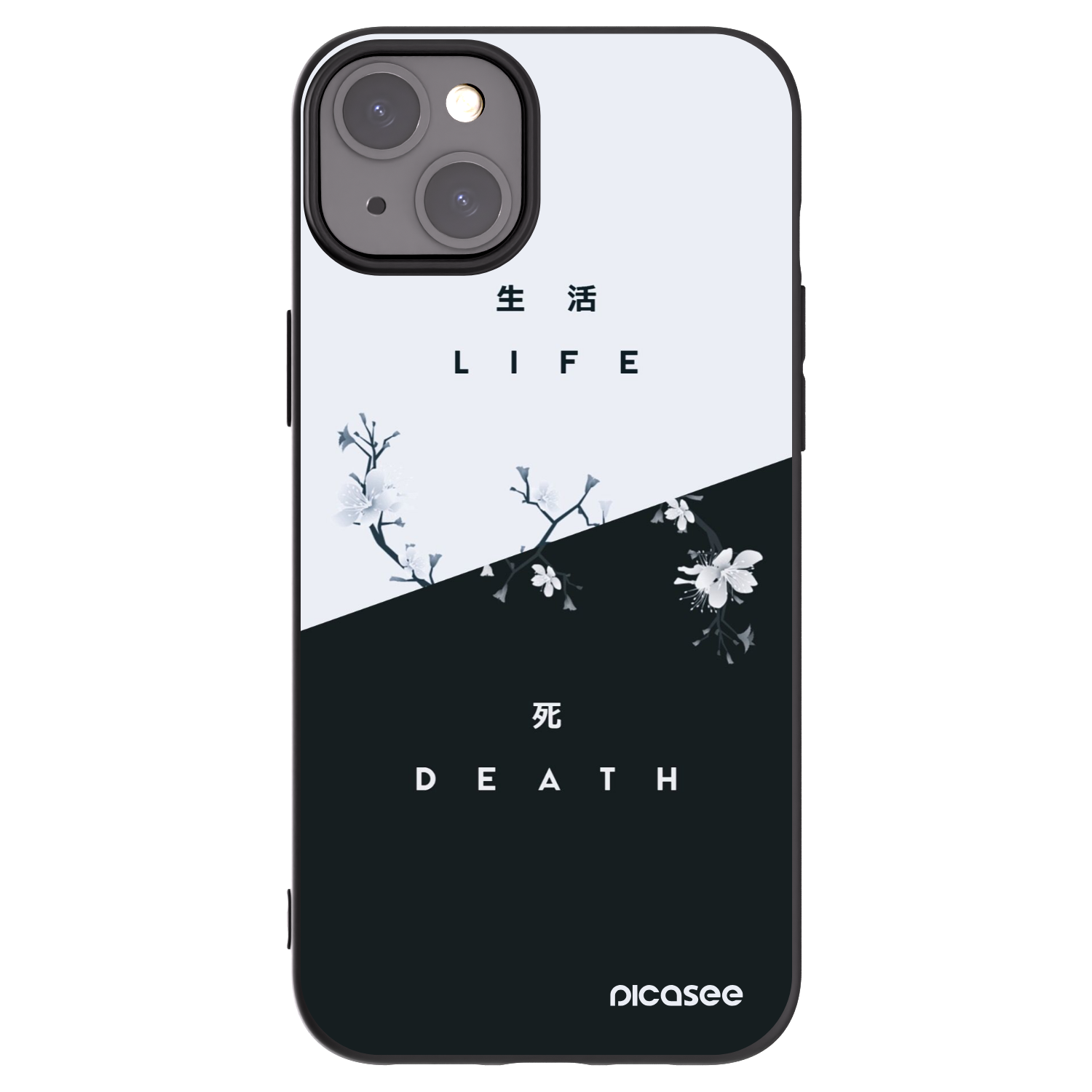 Picasee silikonowe czarne etui na Apple iPhone 15 Plus - Life - Death