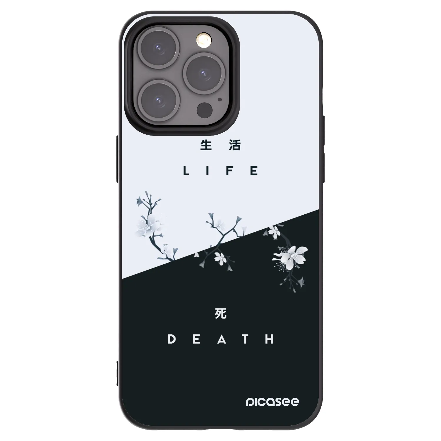 Picasee silikonowe czarne etui na Apple iPhone 15 Pro Max - Life - Death