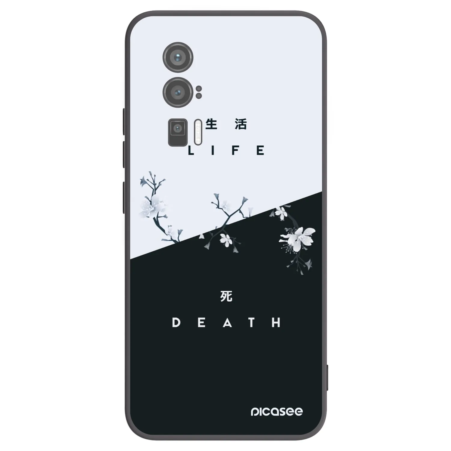 Picasee silikonowe czarne etui na Xiaomi Poco F5 Pro 5G - Life - Death