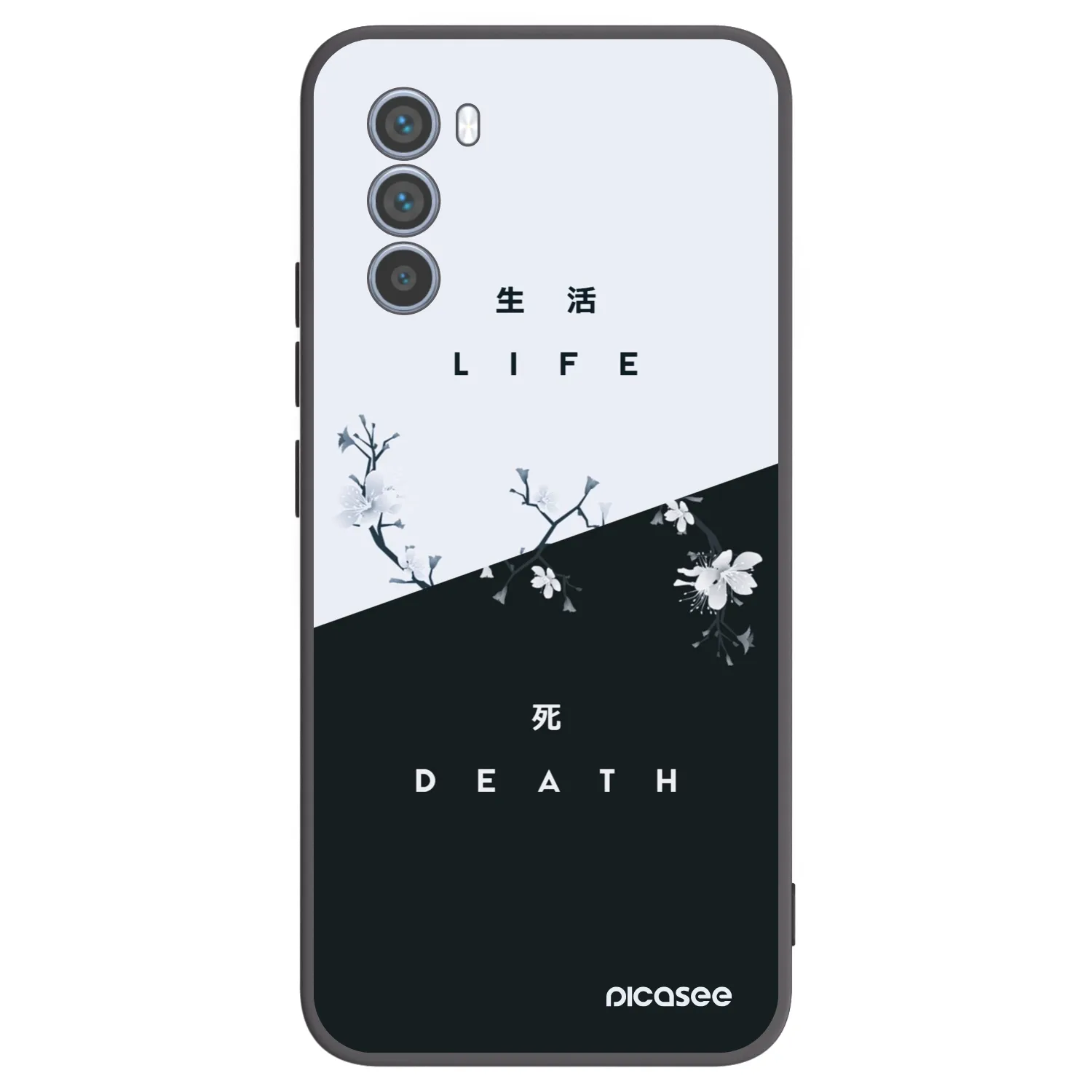 Picasee silikonowe czarne etui na Motorola Moto G62 - Life - Death