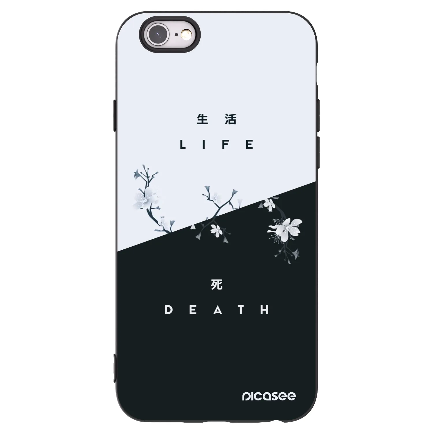 Picasee silikonowe czarne etui na Apple iPhone 6/6S - Life - Death