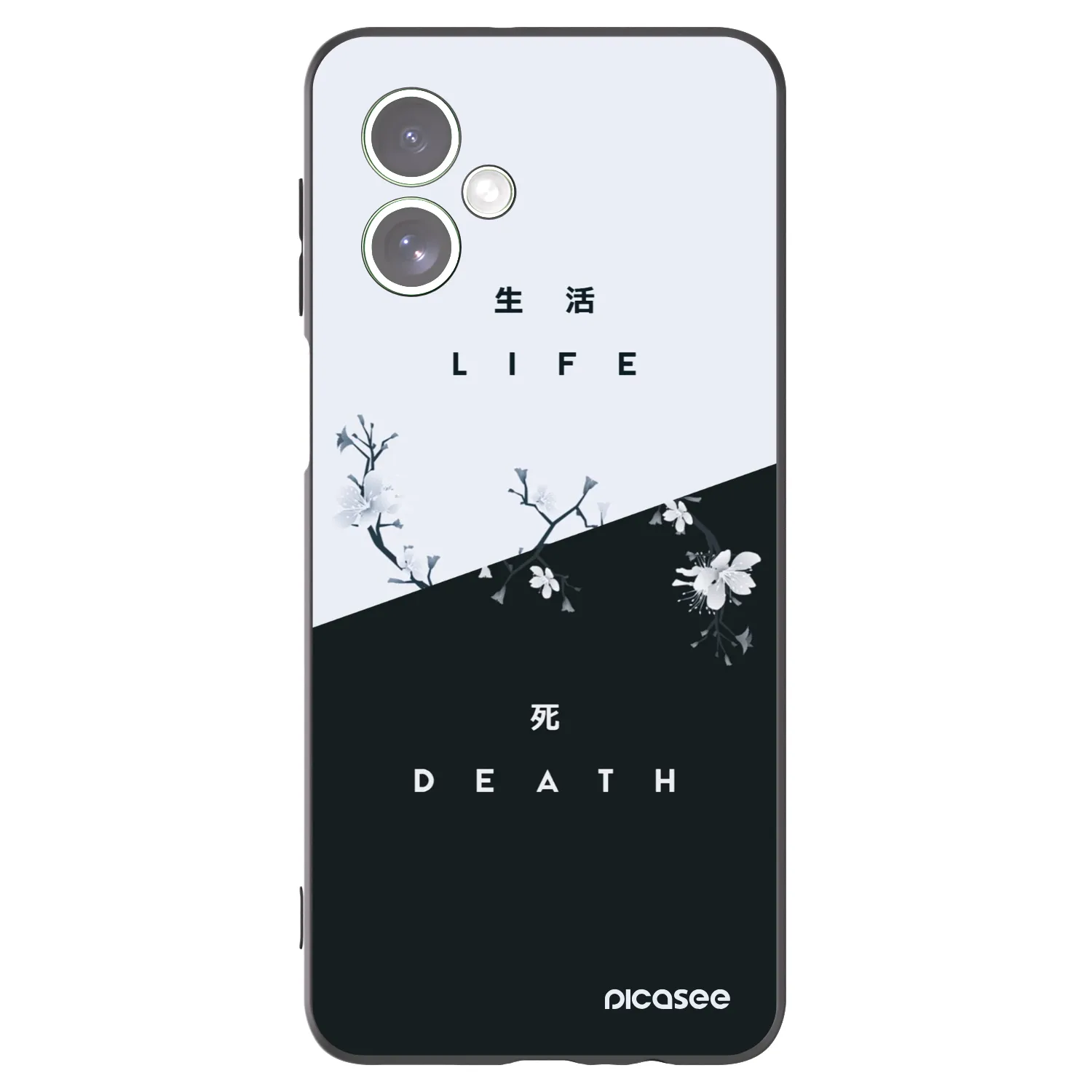 Picasee silikonowe czarne etui na Motorola Moto G54 5G - Life - Death