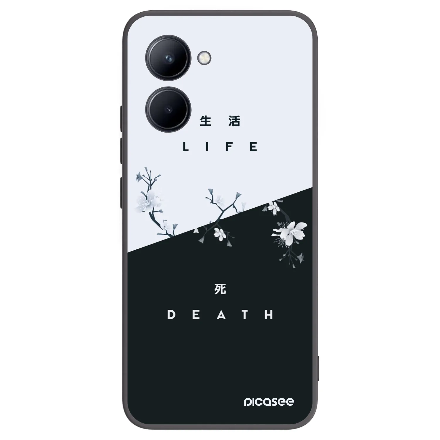 Picasee silikonowe czarne etui na Realme C33 (2023) - Life - Death
