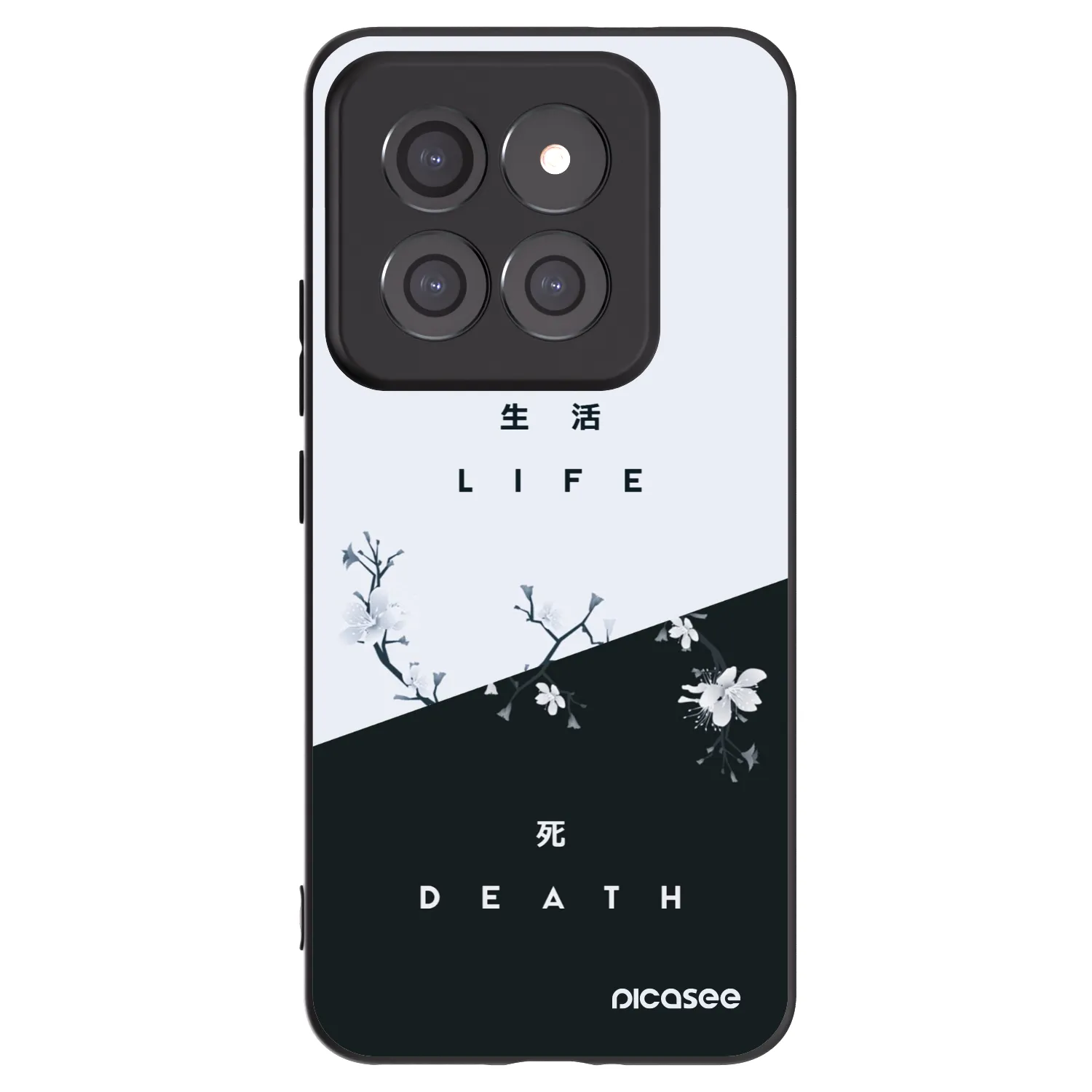 Picasee silikonowe czarne etui na Xiaomi 14 Pro - Life - Death