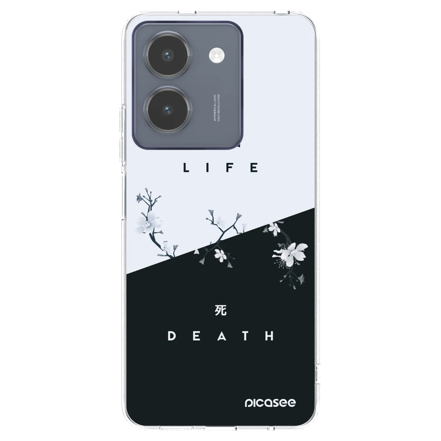 Picasee silikonowe przeźroczyste etui na Vivo Y36 4G - Life - Death