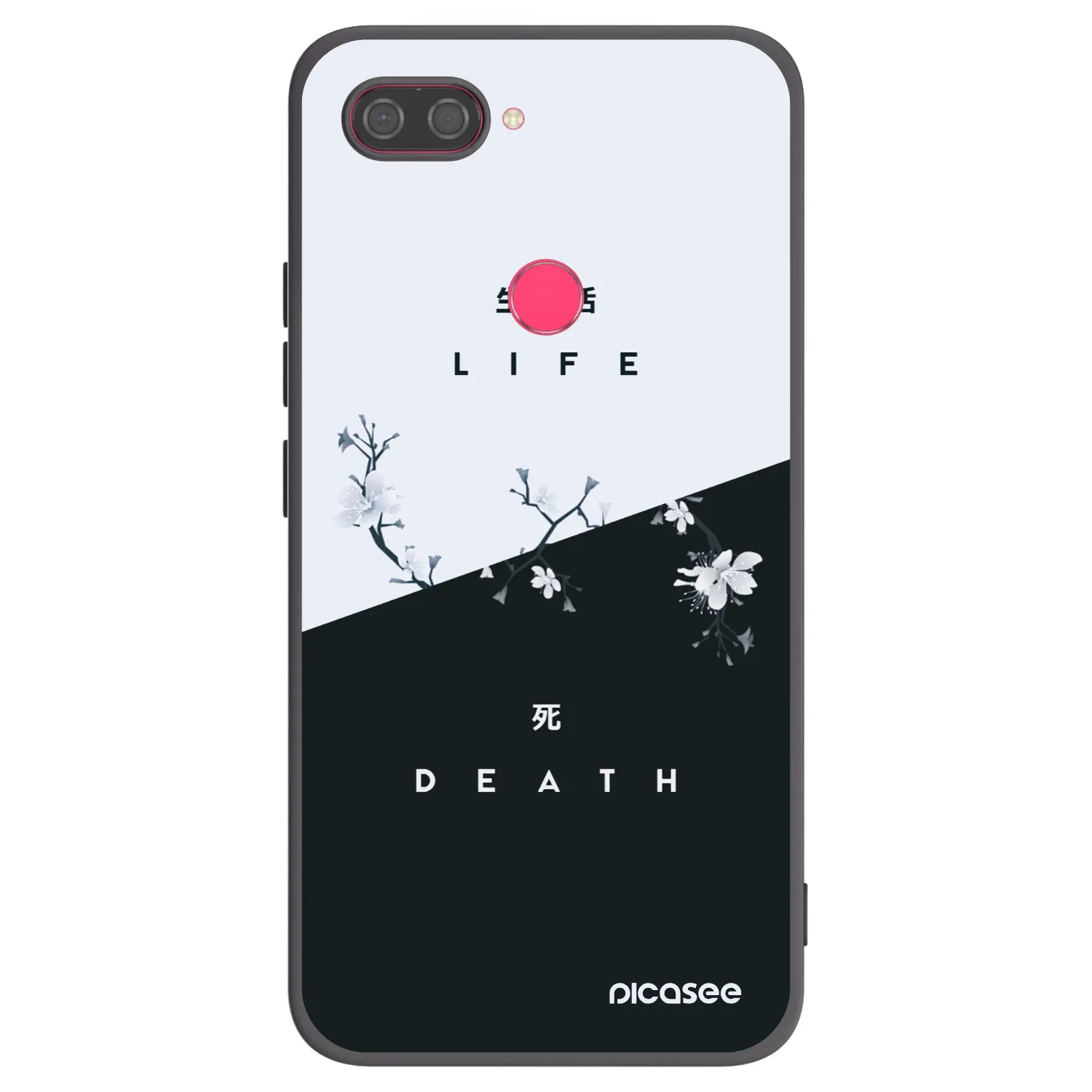 Picasee silikonowe czarne etui na Xiaomi Mi 8 Lite - Life - Death