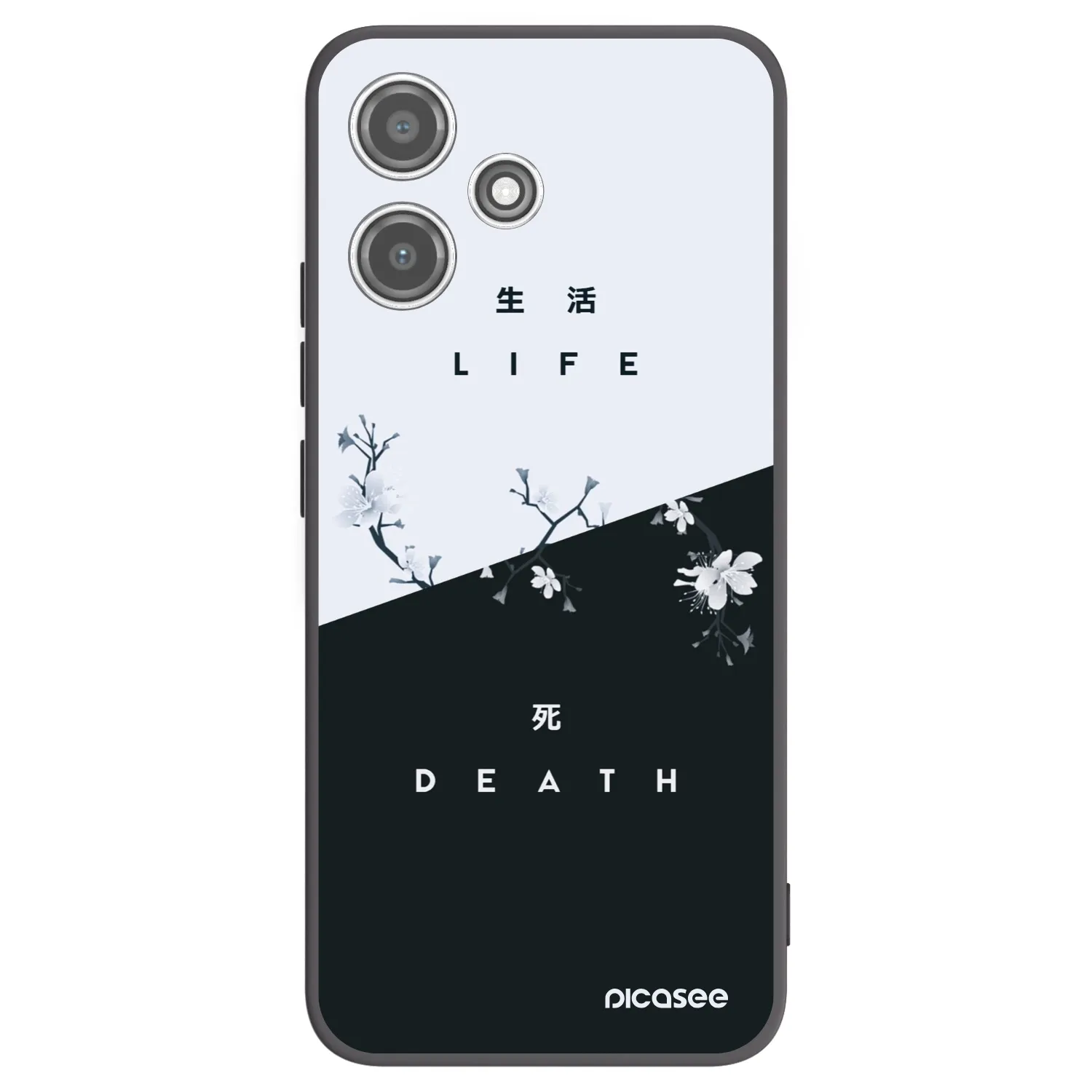 Picasee silikonowe czarne etui na Xiaomi Redmi 12 5G - Life - Death