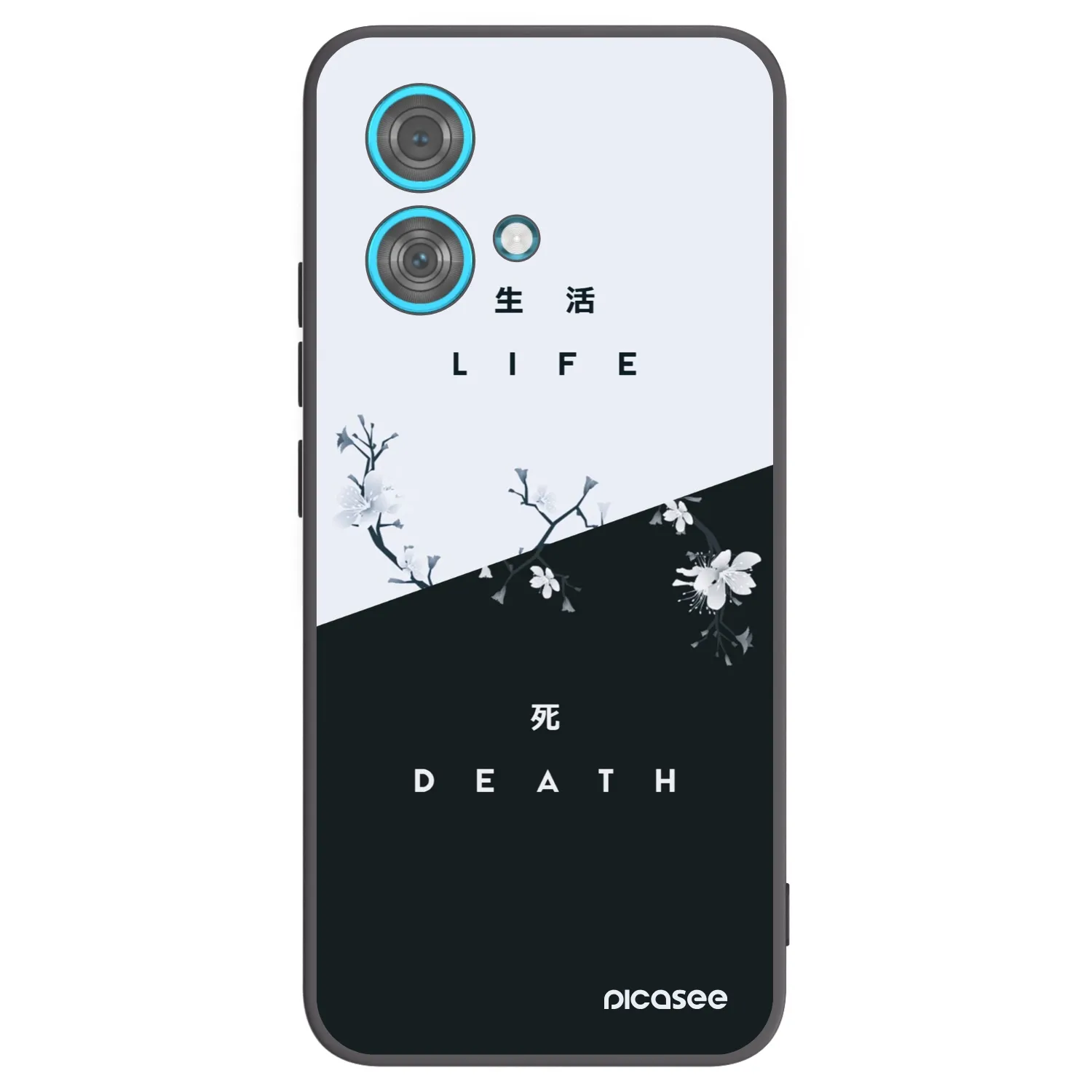 Picasee silikonowe czarne etui na Motorola Edge 40 Neo - Life - Death
