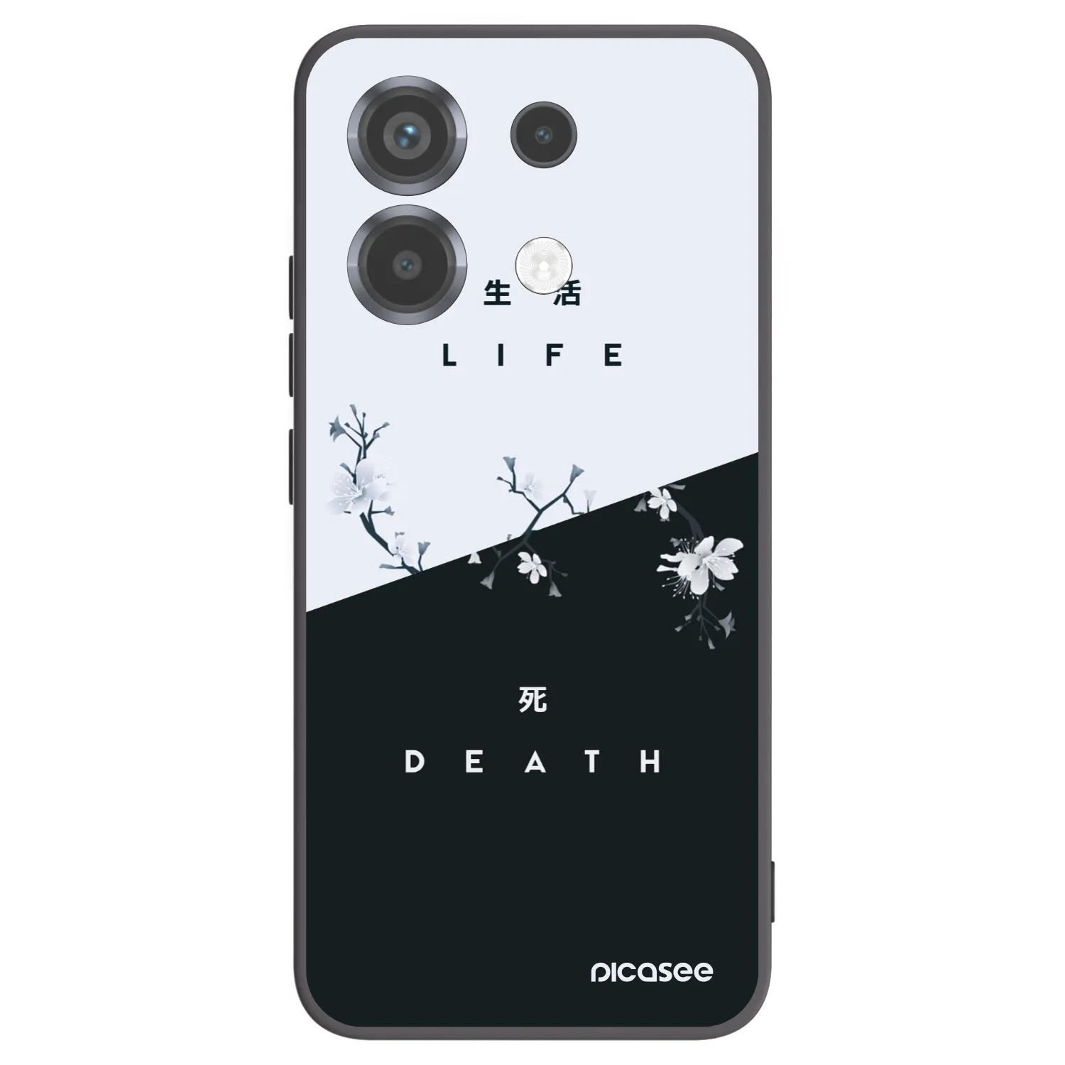 Picasee silikonowe czarne etui na Xiaomi Poco X6 - Life - Death