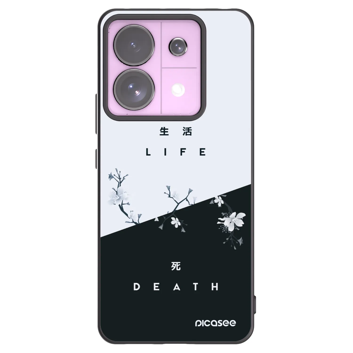 Picasee silikonowe czarne etui na Xiaomi Redmi Note 13 Pro 5G - Life - Death