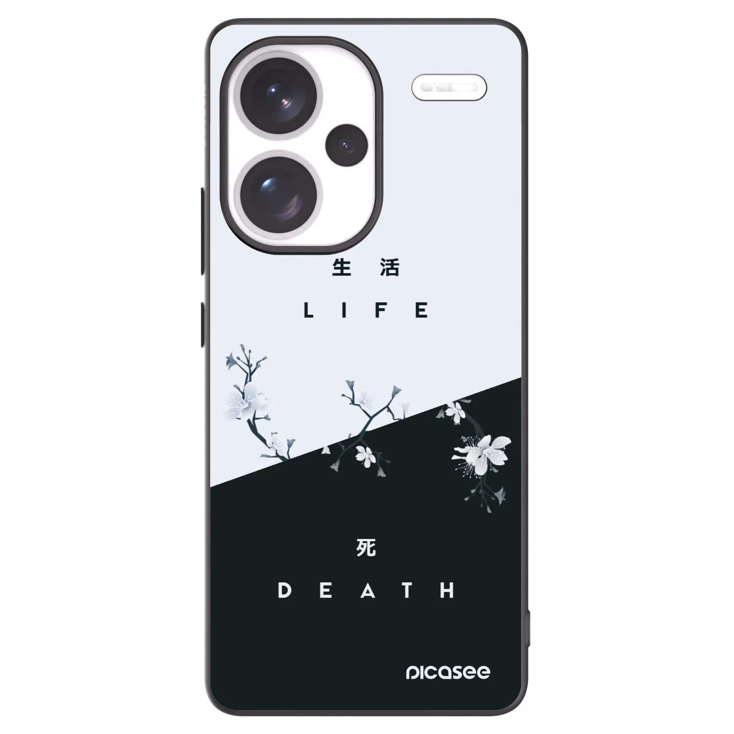Picasee silikonowe czarne etui na Xiaomi Redmi Note 13 Pro+ 5G - Life - Death