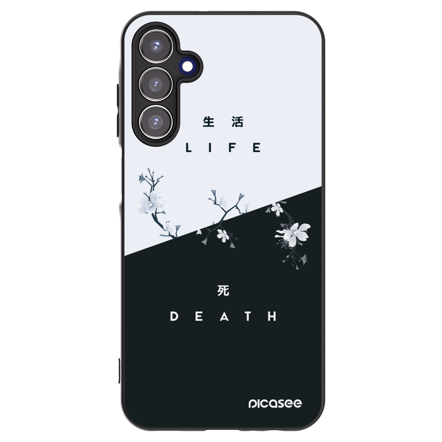 Picasee silikonowe czarne etui na Samsung Galaxy A15 A155F 4G - Life - Death