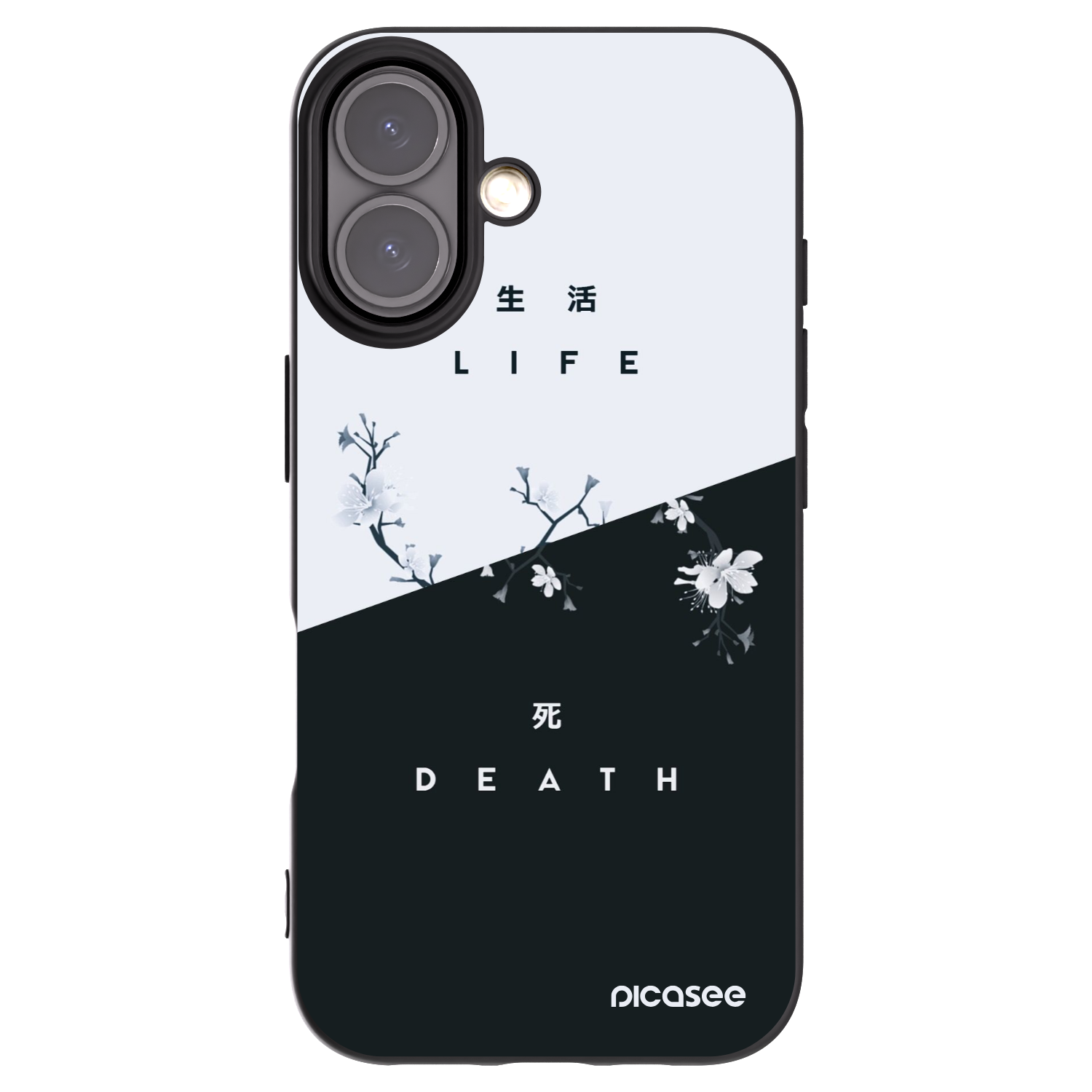 Picasee silikonowe czarne etui na Apple iPhone 16 - Life - Death